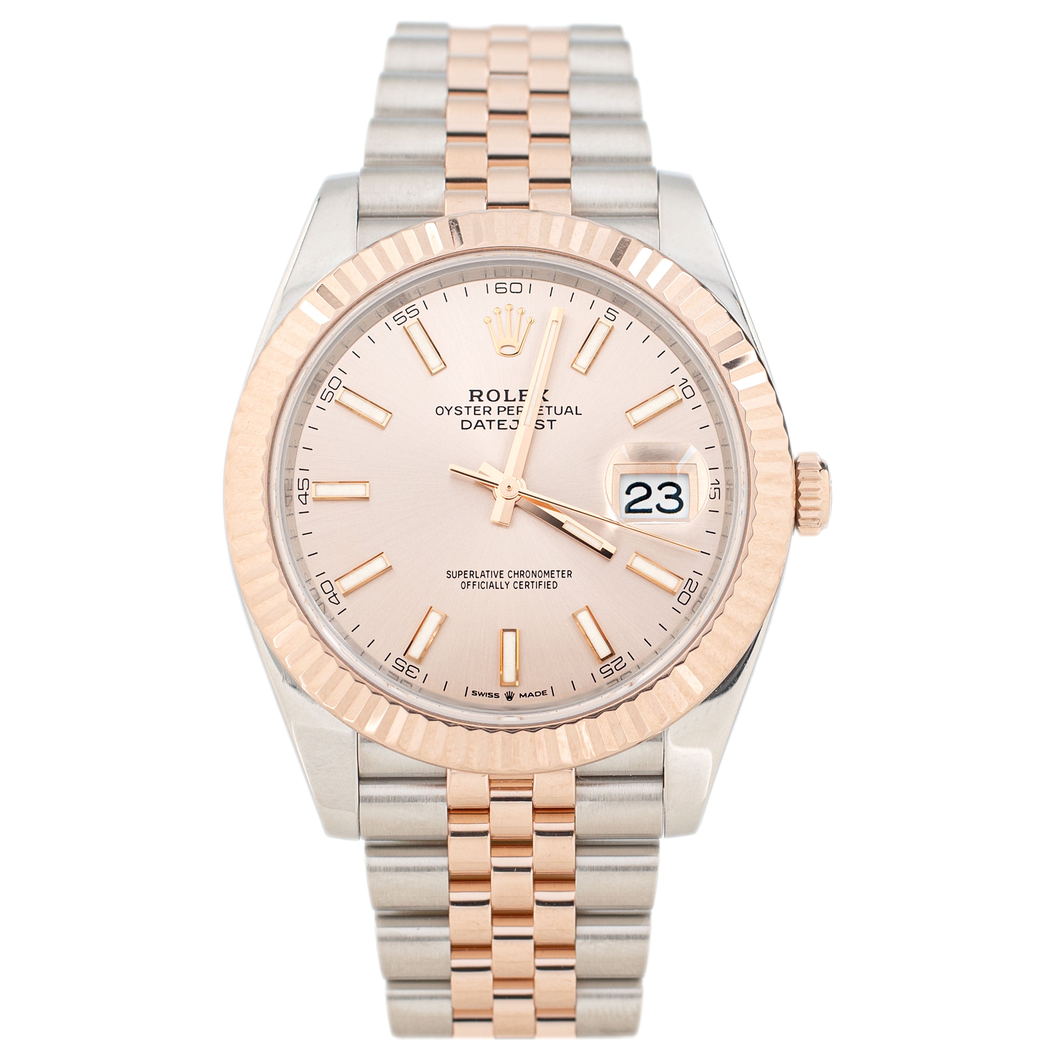 Rolex Datejust 41 Stainless Steel & Silver Dial Fluted Jubilee 41mm 126331 Full Set