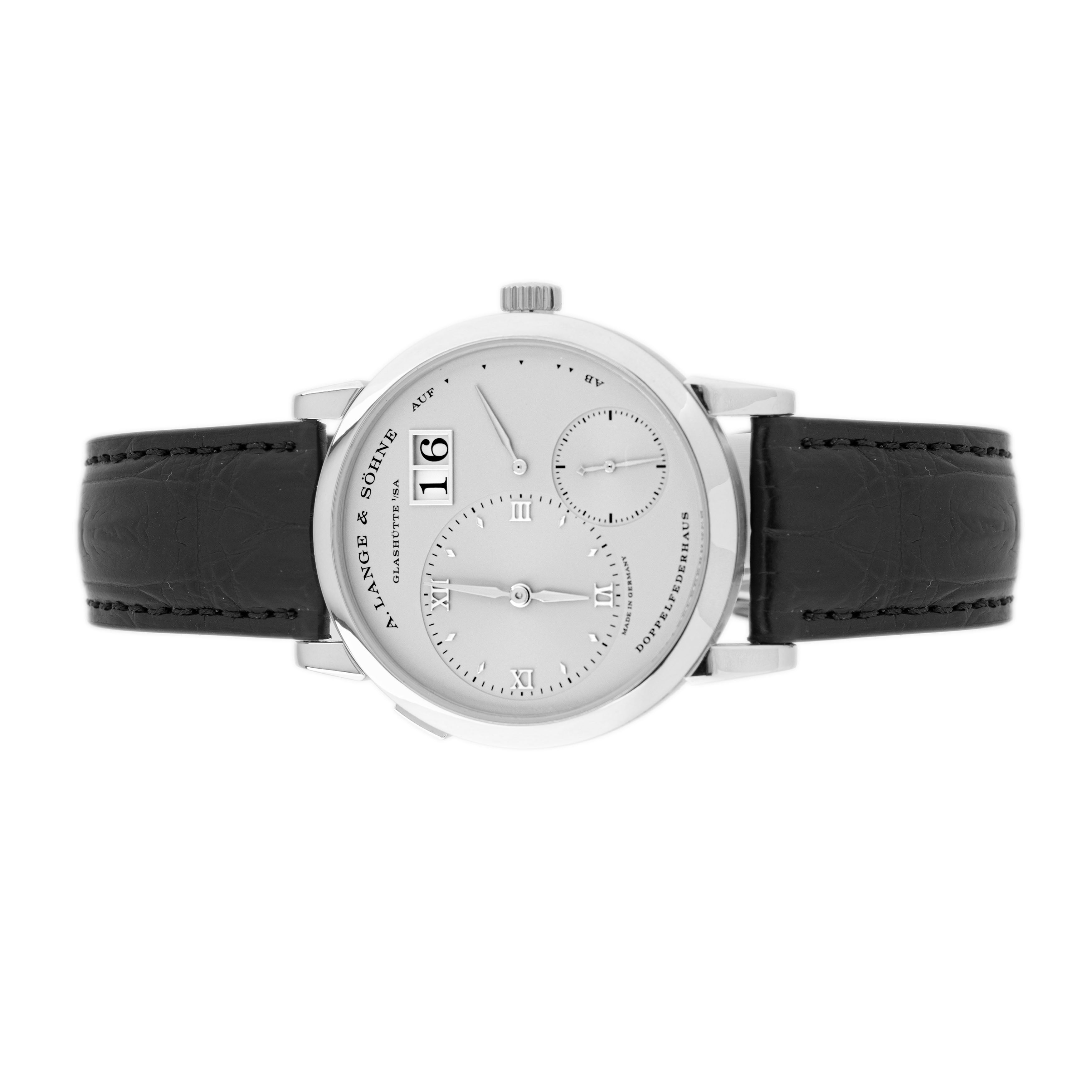 A. Lange & Sohne Lange 1 Platinum Silver Dial Platinum Deployant Buckle 38.5mm  191.025 Full Set