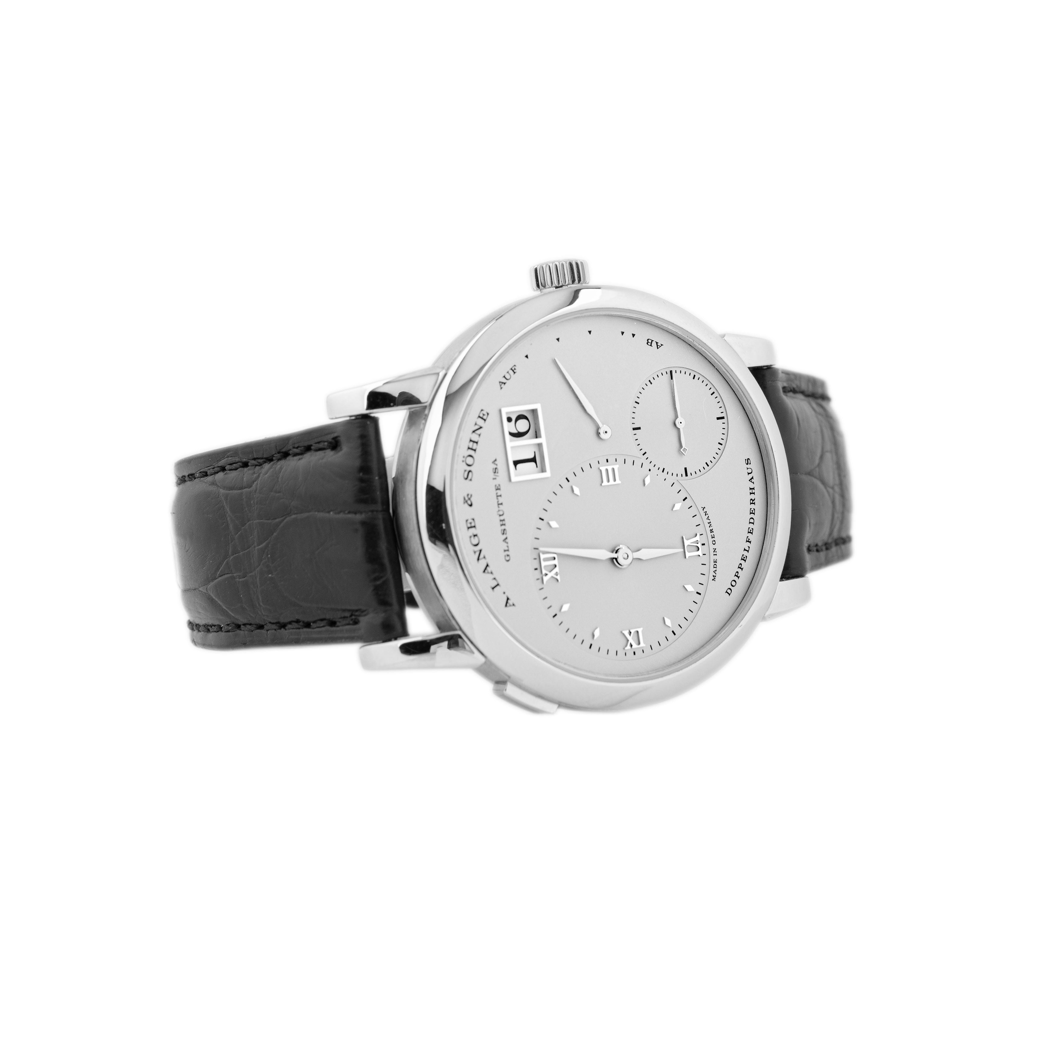 A. Lange & Sohne Lange 1 Platinum Silver Dial Platinum Deployant Buckle 38.5mm  191.025 Full Set