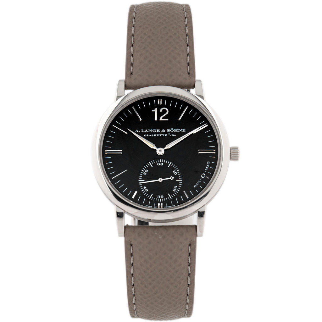A. Lange & Sohne Saxonia Langematik Sax-O-Mat White Gold Black Dial 37