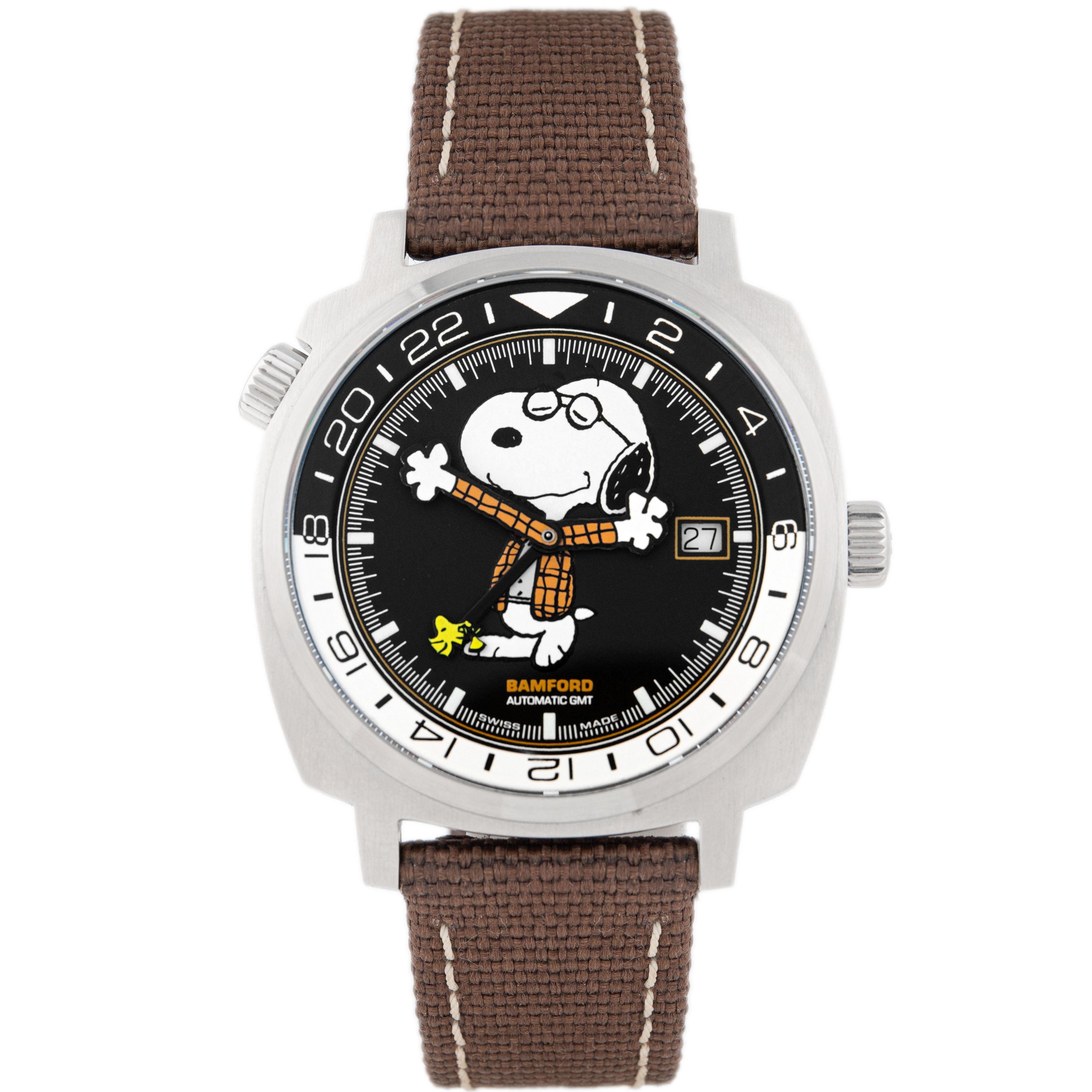 Bamford London GMT Peanuts X Joe Preppy Stainless Steel Black Dial 40mm Full Set