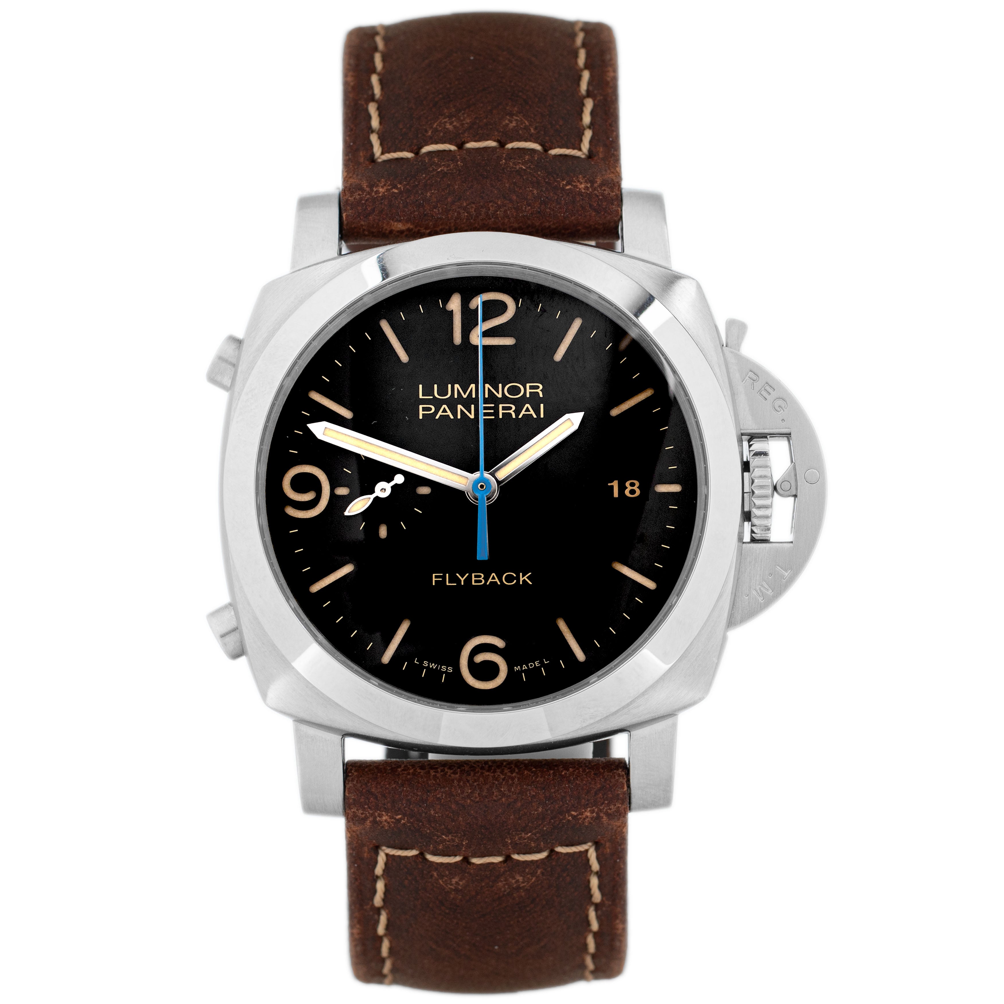 Panerai Luminor 1950 3 Days Flyback Stainless Steel Black Dial 44mm PAM00524 Full Set