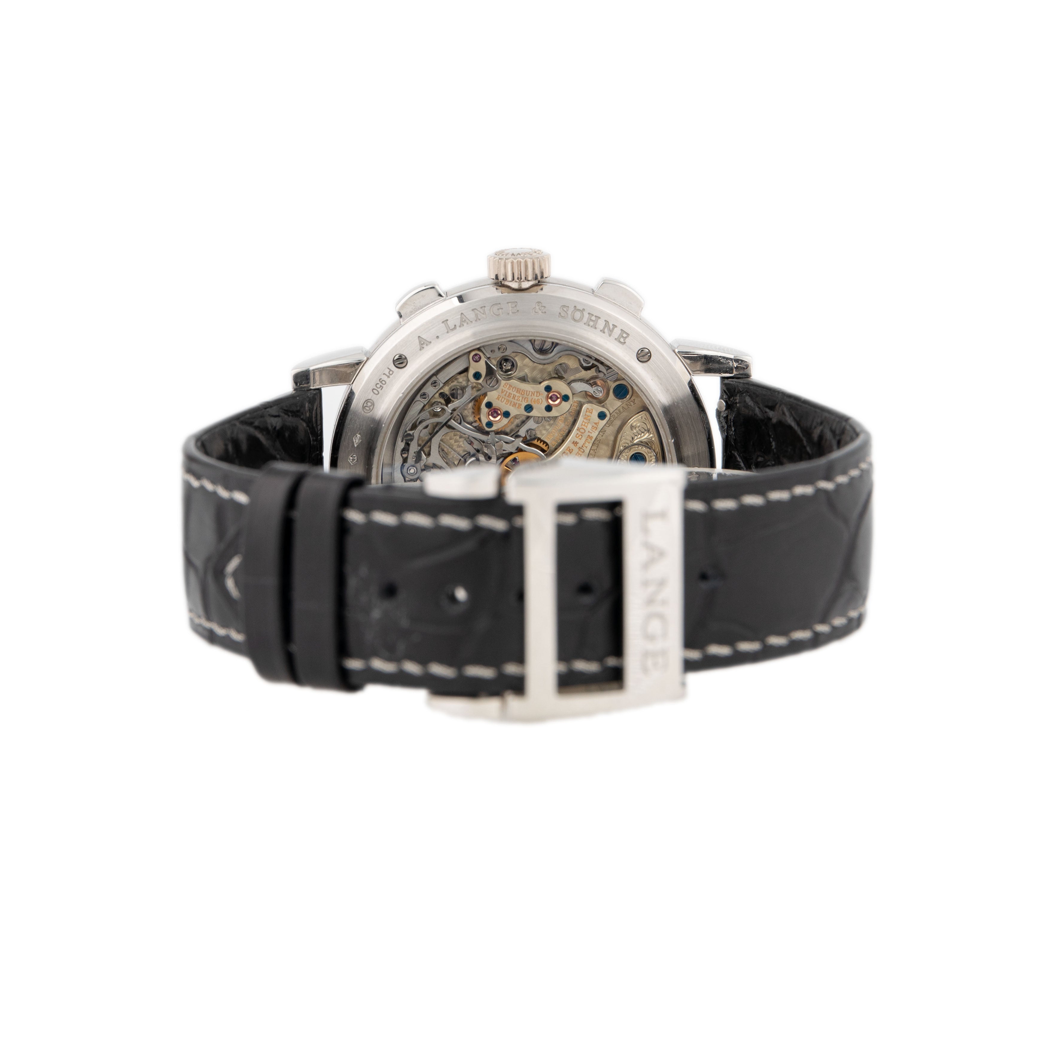 A. Lange & Sohne Datograph Up/Down Platinum Black Dial 41mm 405.035 Platinum Deployant Full Set