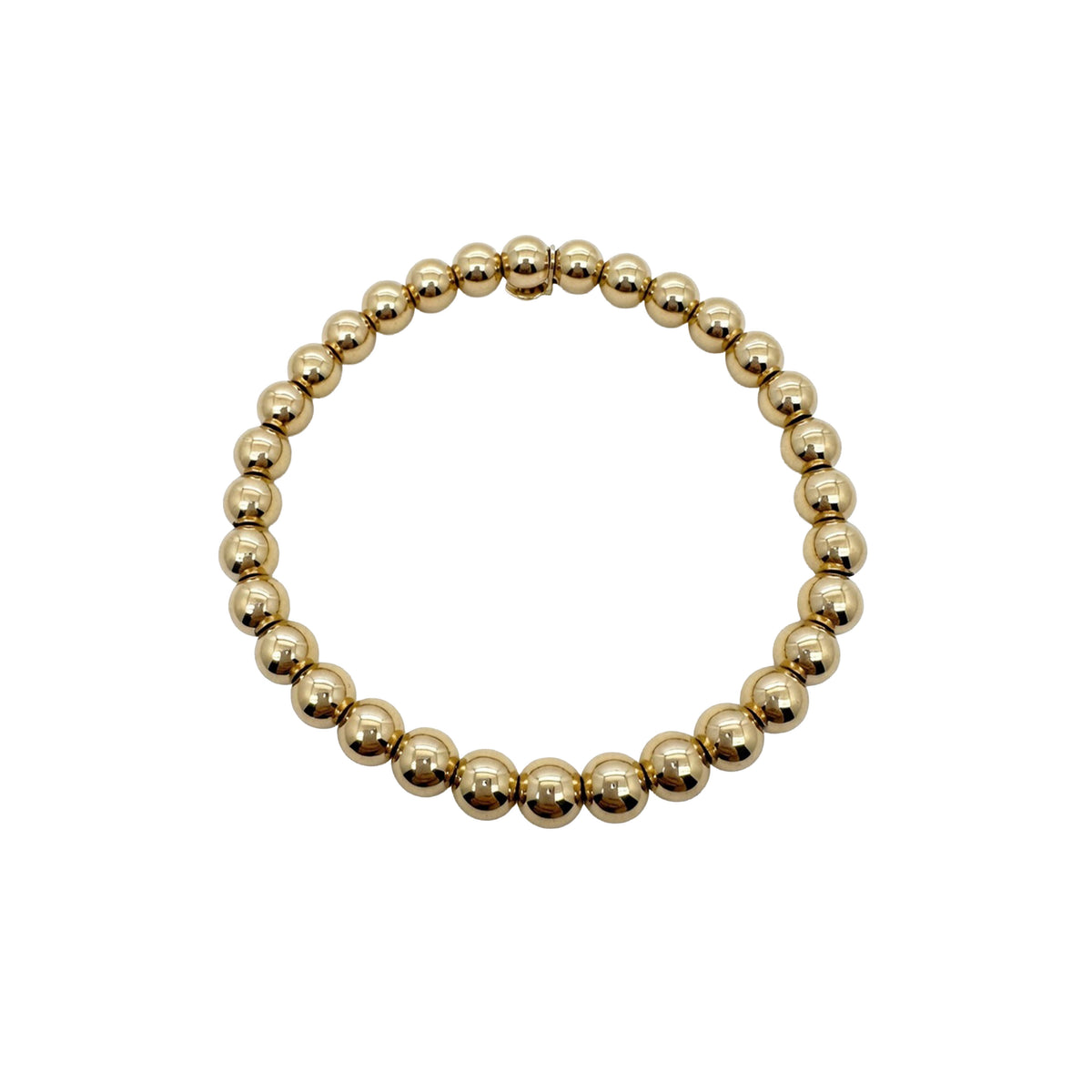14k Yellow Gold Graduated Bead Stretch Bracelet