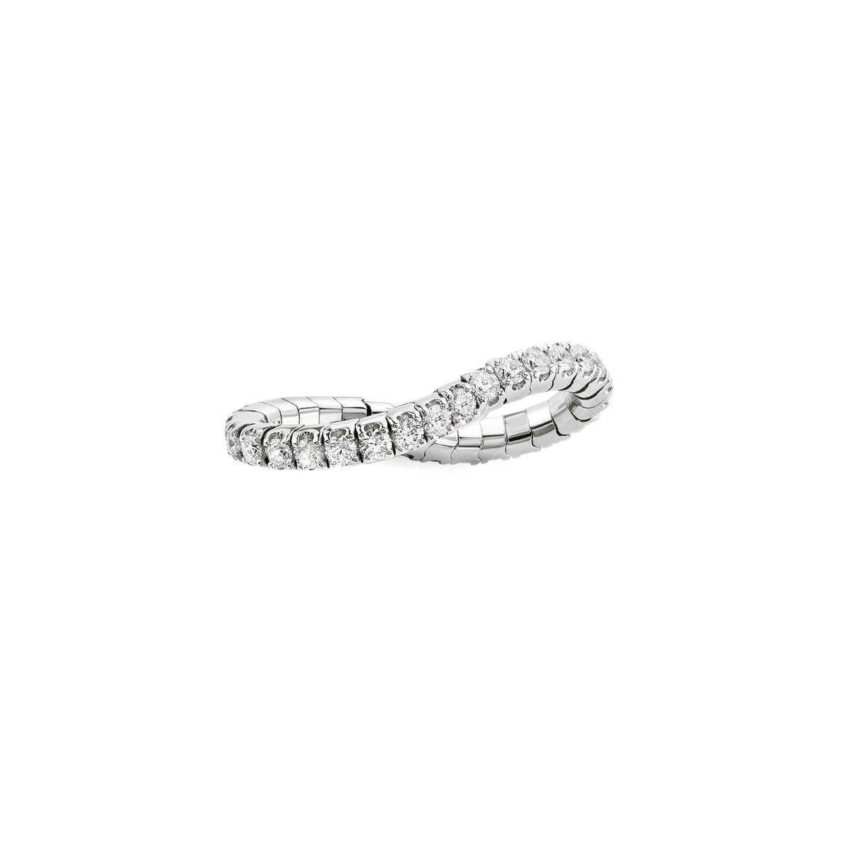 14k White Gold Diamond Flexible Eternity Wedding Band