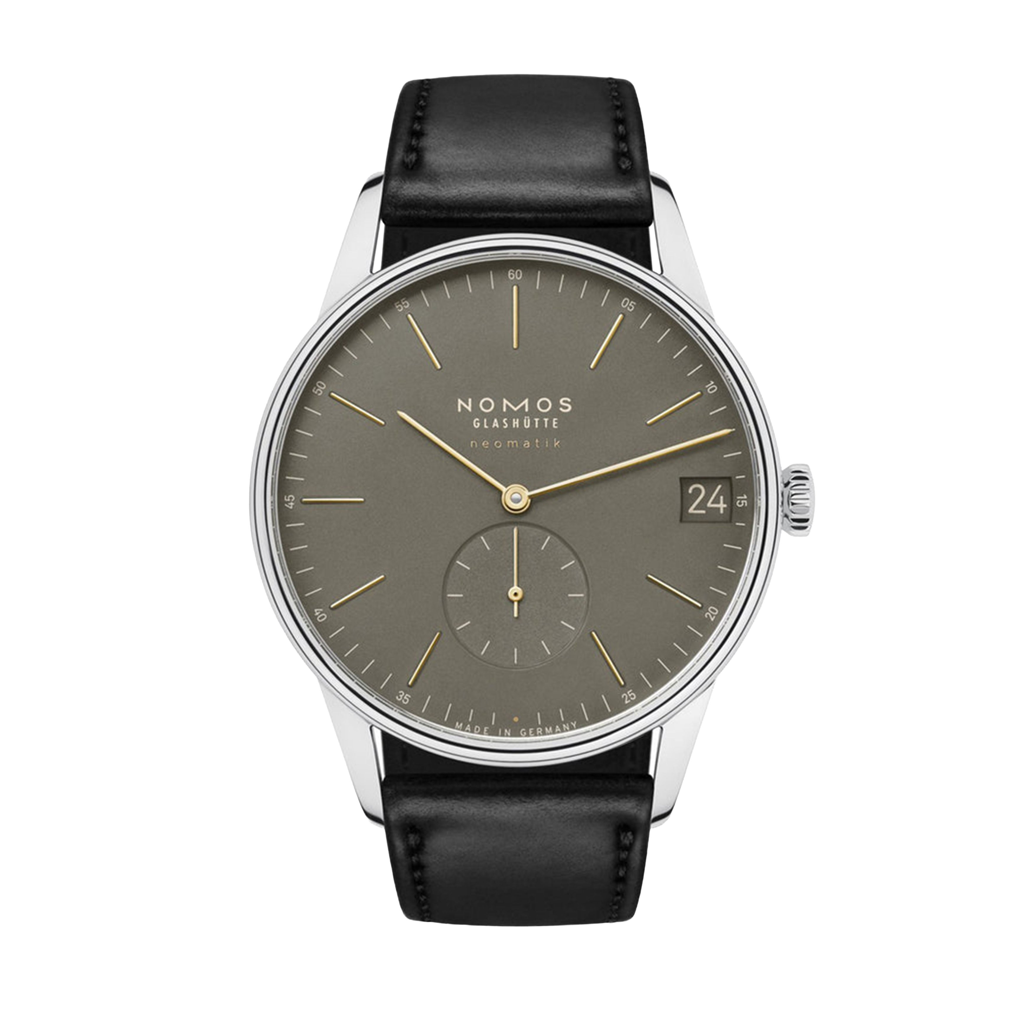 Nomos Glashutte Orion Neomatik 41 Date Watch, Olive Dial 40.5mm, 364
