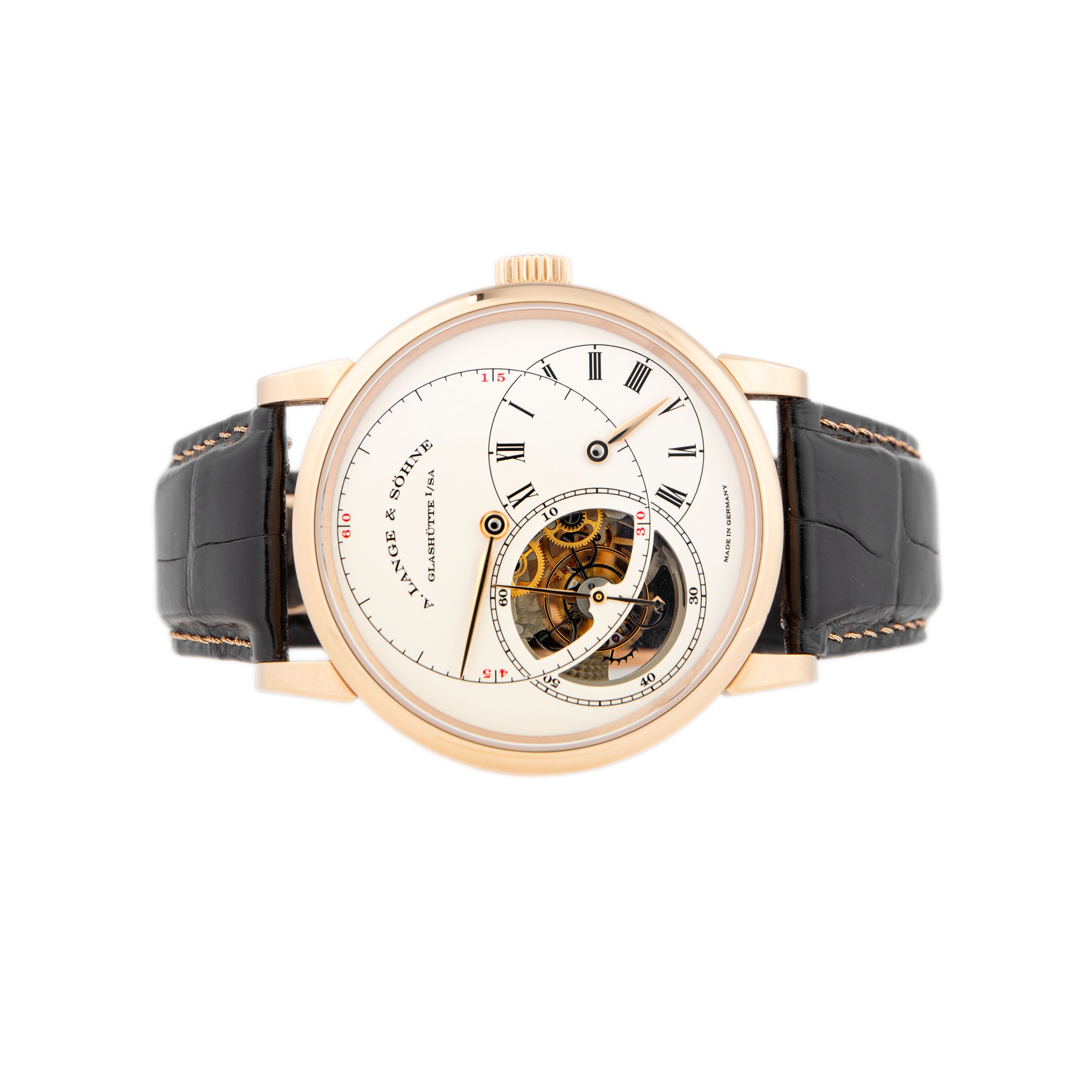 A. Lange & Sohne Richard Lange Tourbillon Rose Gold 41.9mm Rose Gold Deployant Buckle 760.032 Full Set