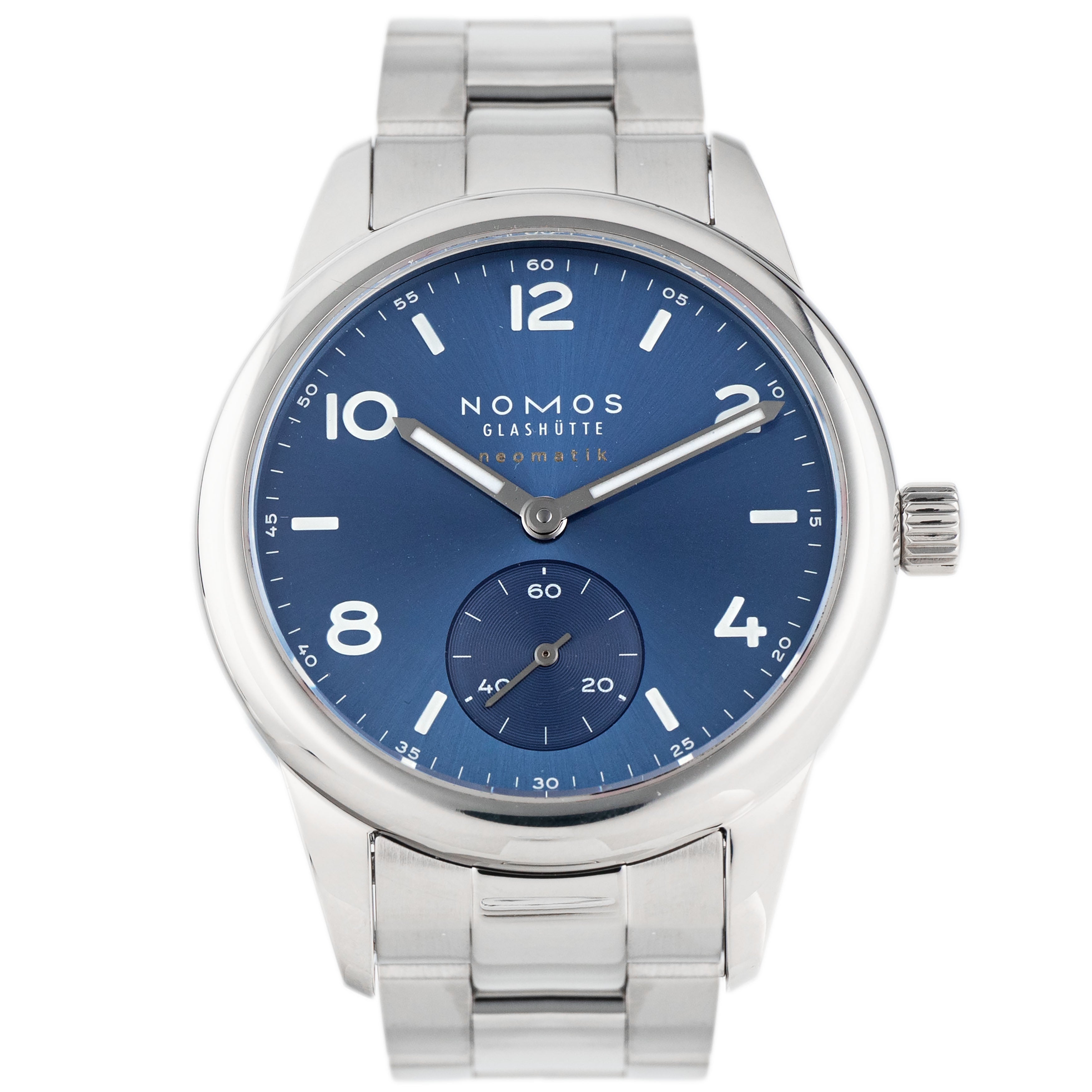 Nomos Club Sport Neomatik Polar Stainless Steel Blue Dial 37mm 750 Full Set