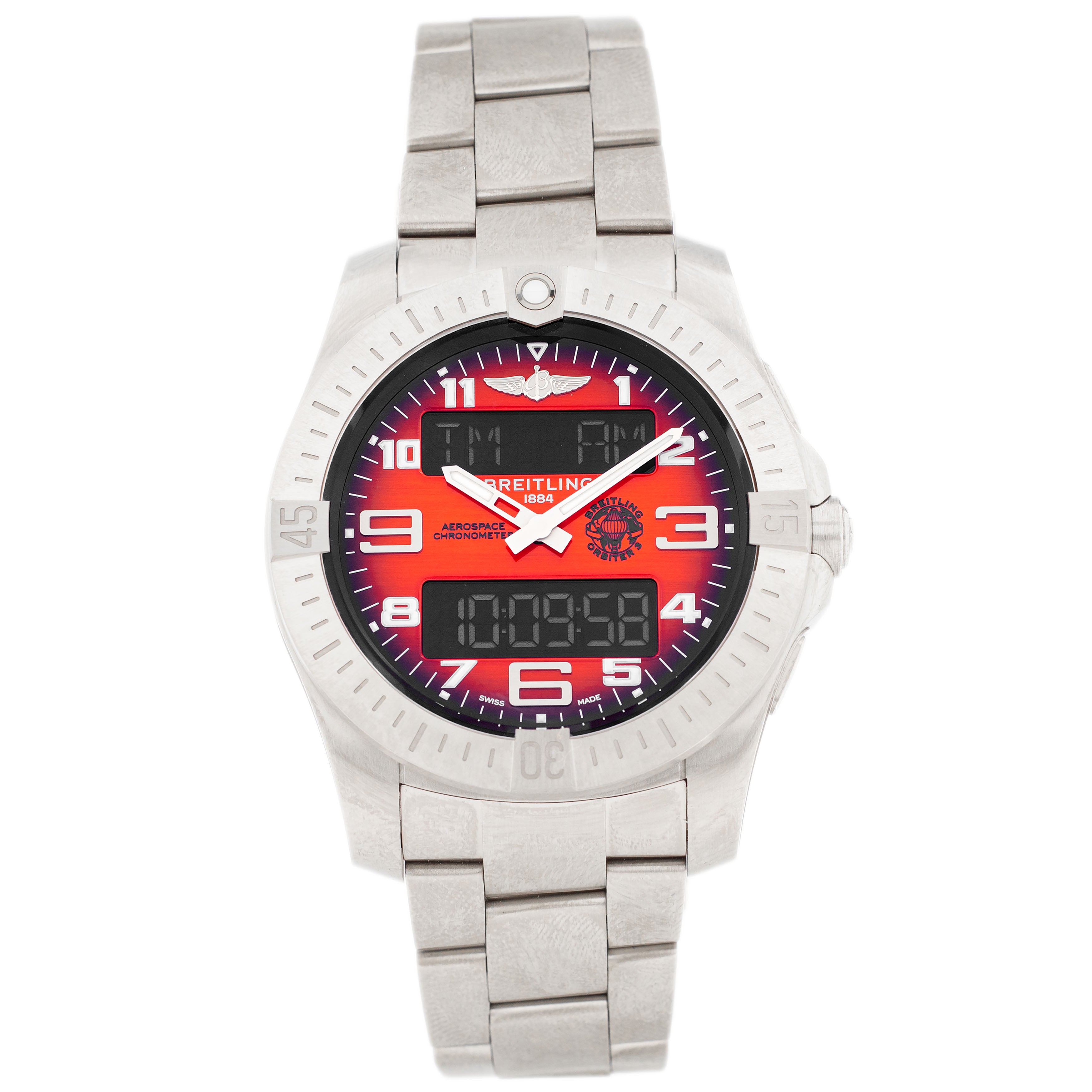 Breitling Aerospace Professional B70 Orbiter Titanium Orange Dial 43mm EB70101A1O1E1 Full Set