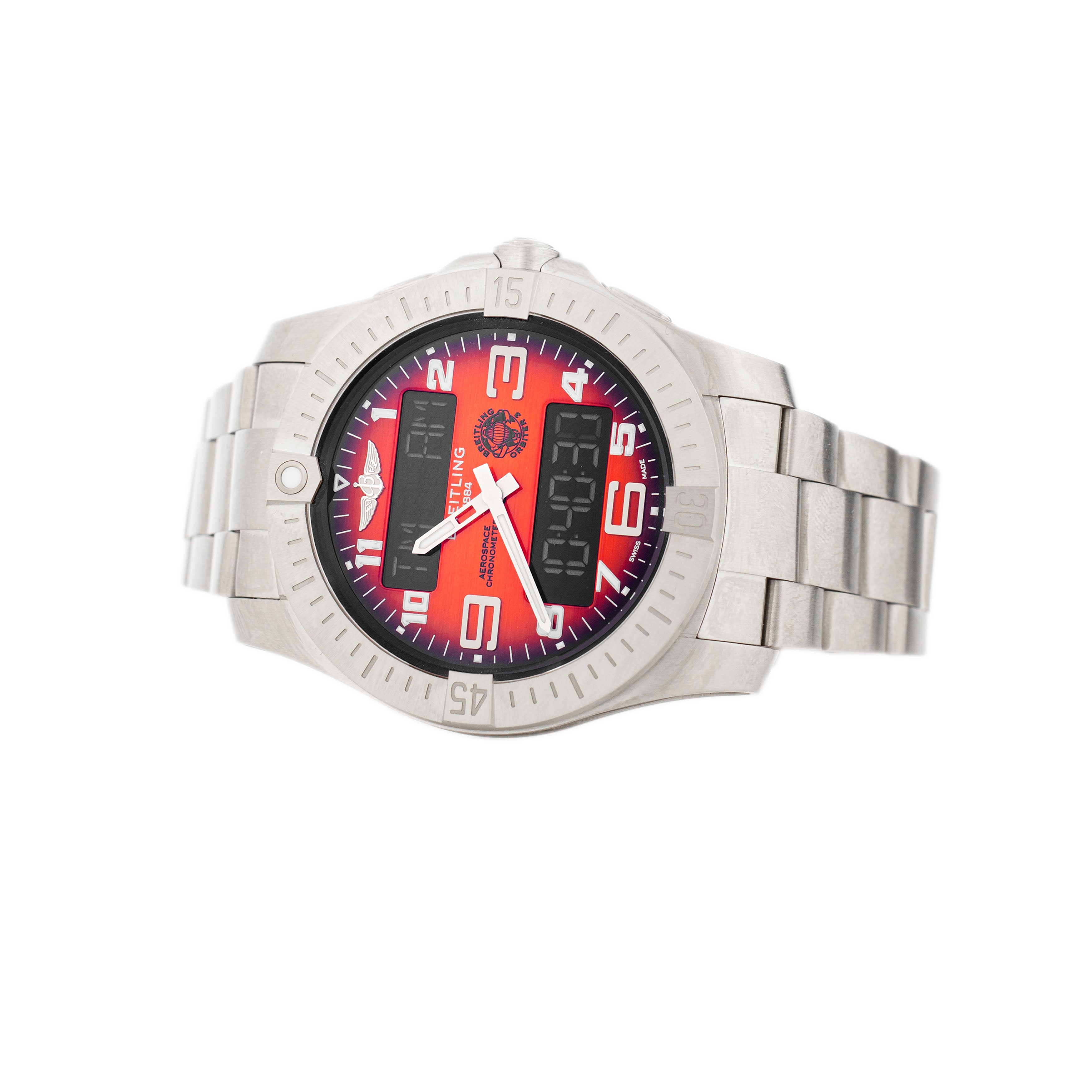 Breitling Aerospace Professional B70 Orbiter Titanium Orange Dial 43mm EB70101A1O1E1 Full Set