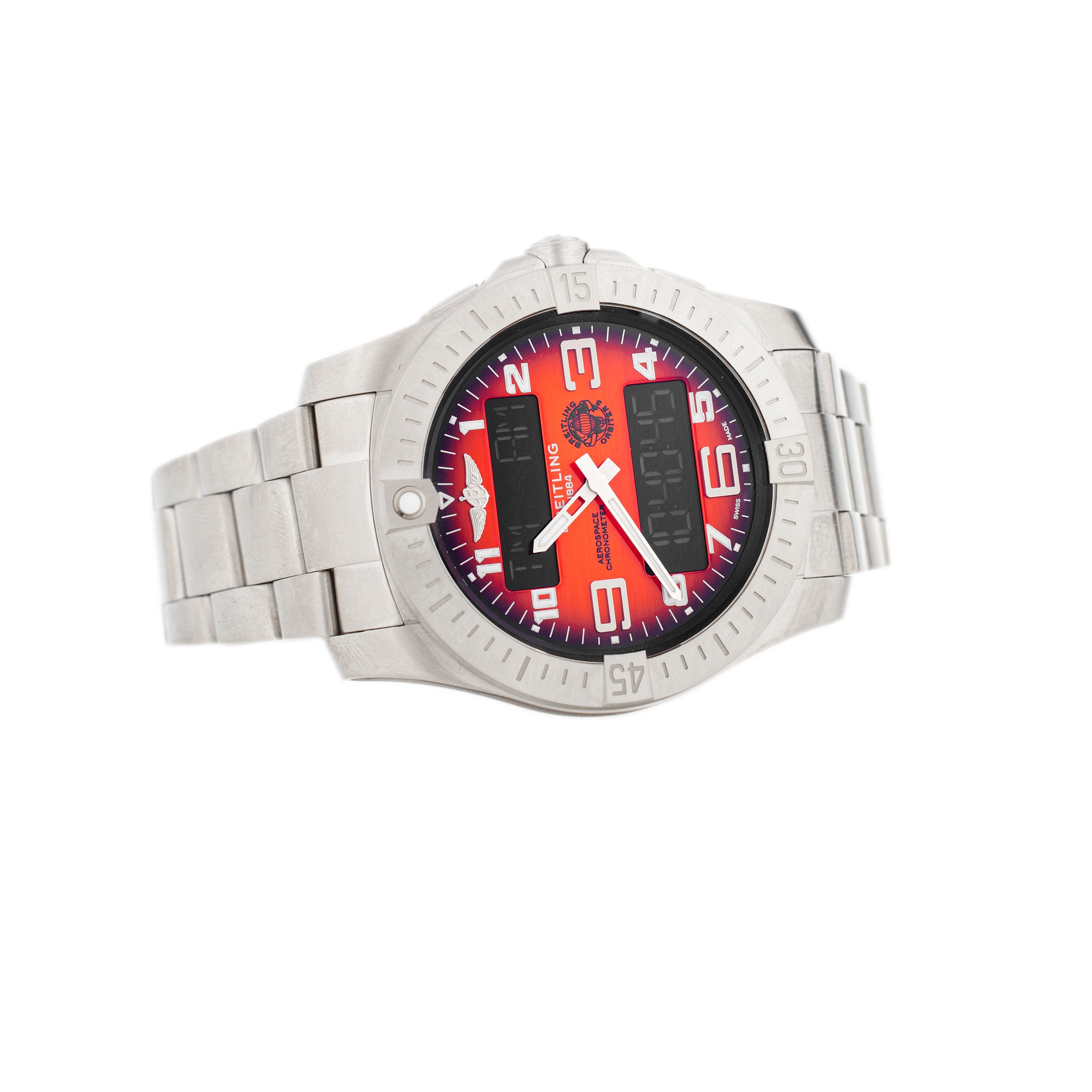 Breitling Aerospace Professional B70 Orbiter Titanium Orange Dial 43mm EB70101A1O1E1 Full Set