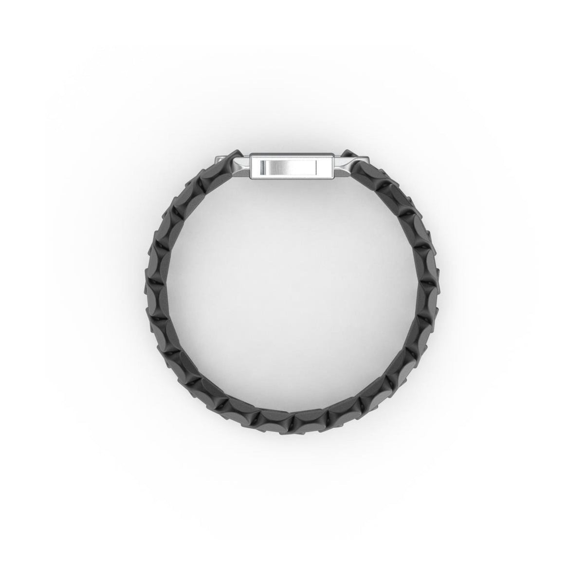 Sterling Silver and Black Ceramic Cuban Link Bracelet