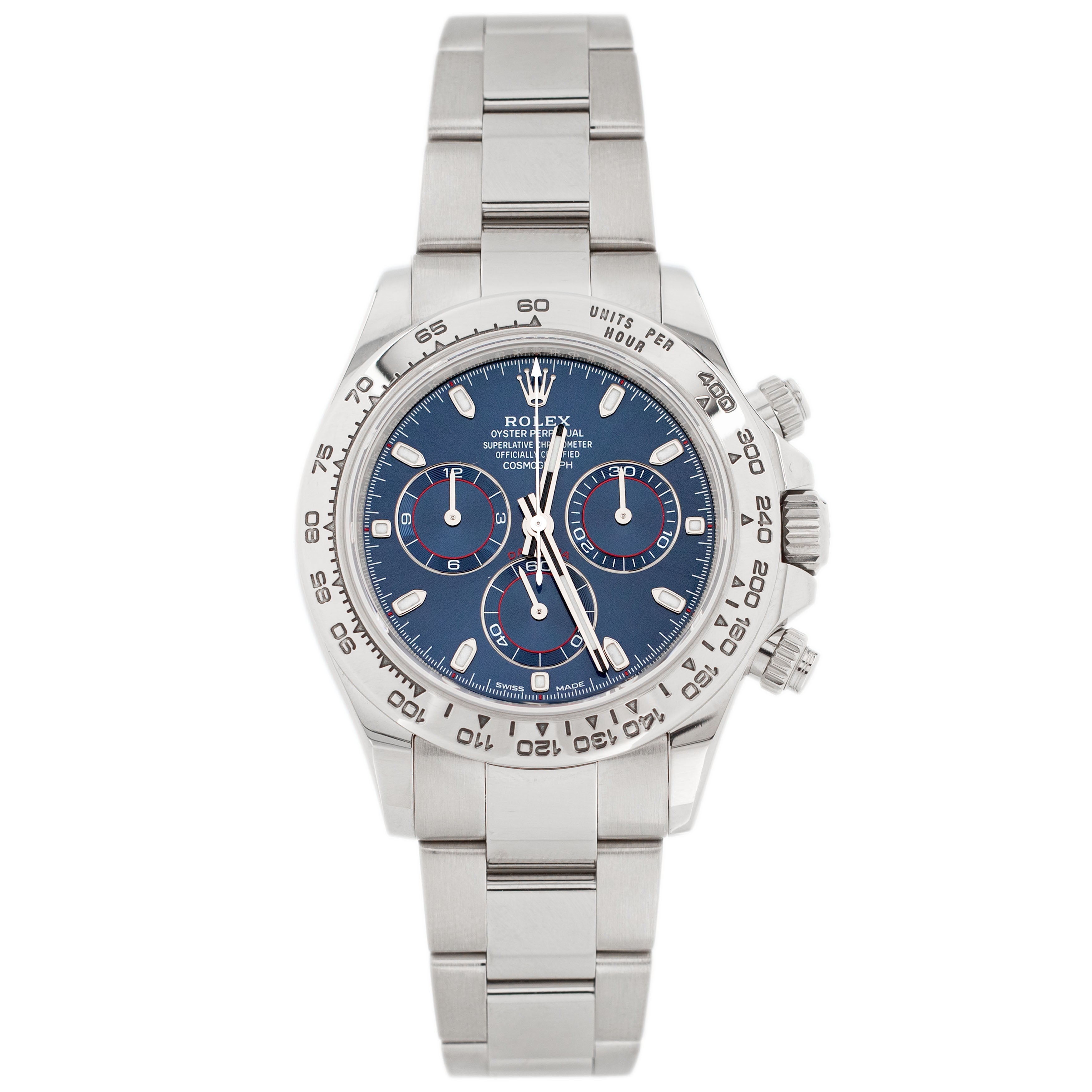 Rolex Cosmograph Daytona White Gold Blue Dial 40mm 116509 Full Set