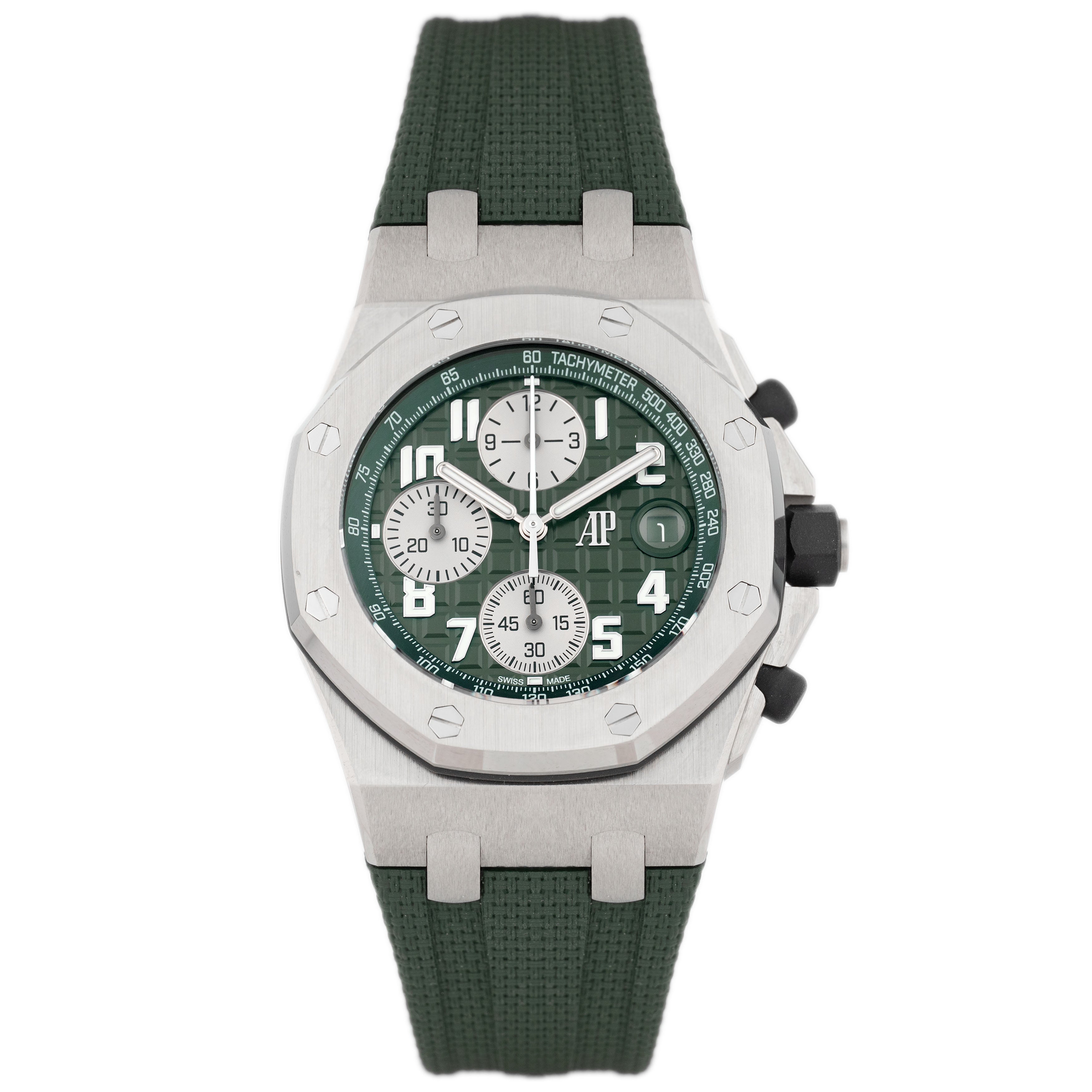 Audemars Piguet Royal Oak Offshore Titanium Green Dial 42mm 26238TI.OO.A056CA.01 Full Set