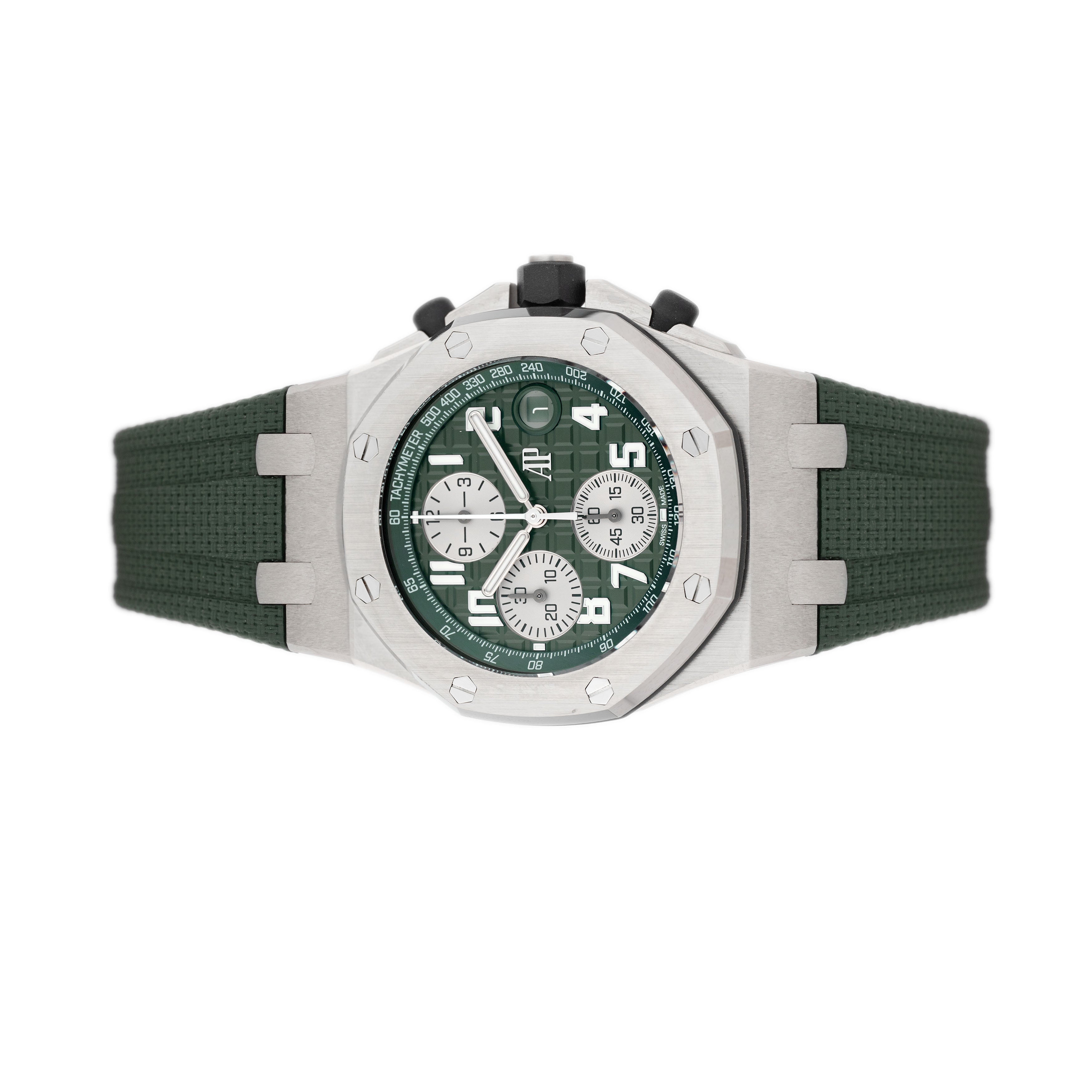 Audemars Piguet Royal Oak Offshore Titanium Green Dial 42mm 26238TI.OO.A056CA.01 Full Set