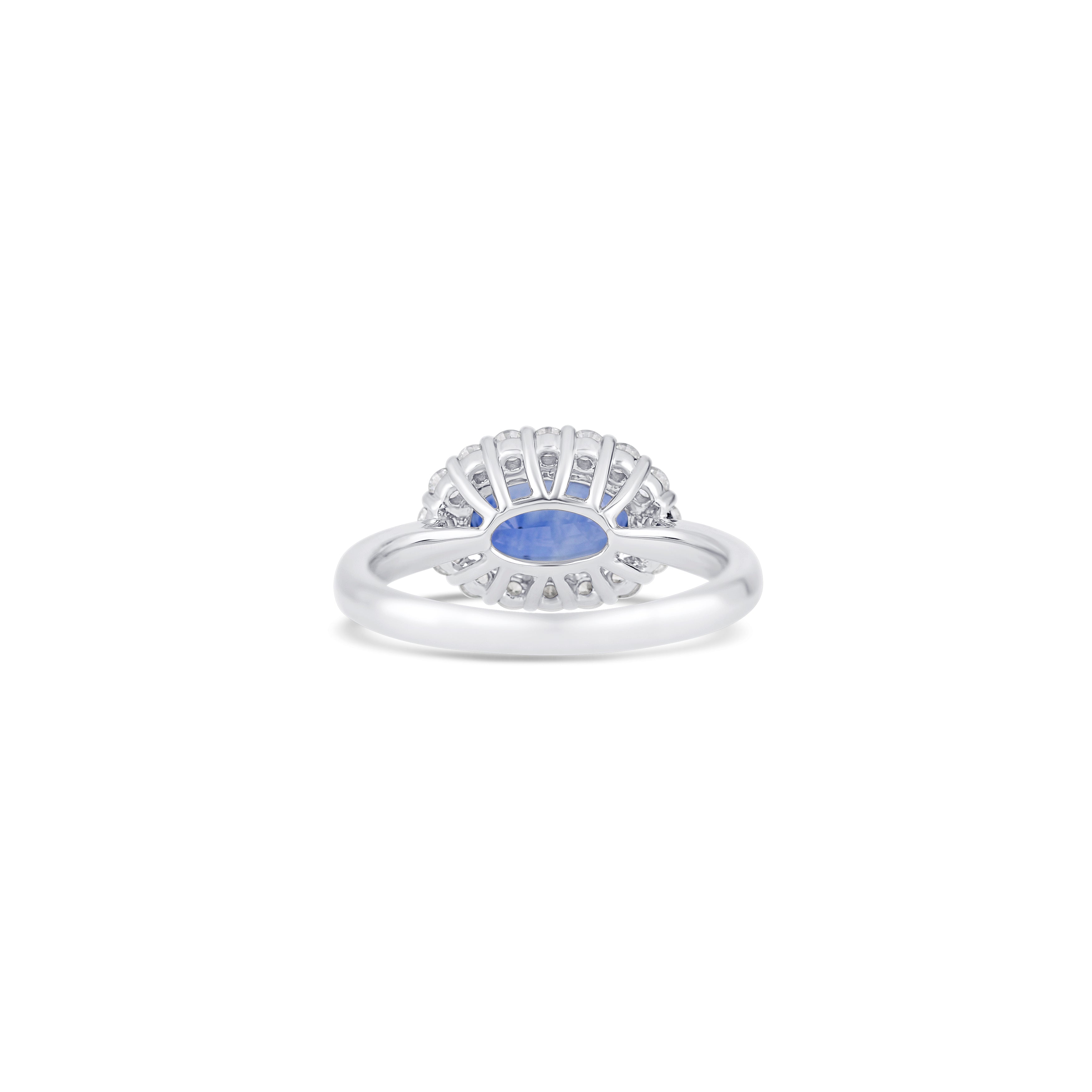 18K White Gold Sapphire And Diamond Ring