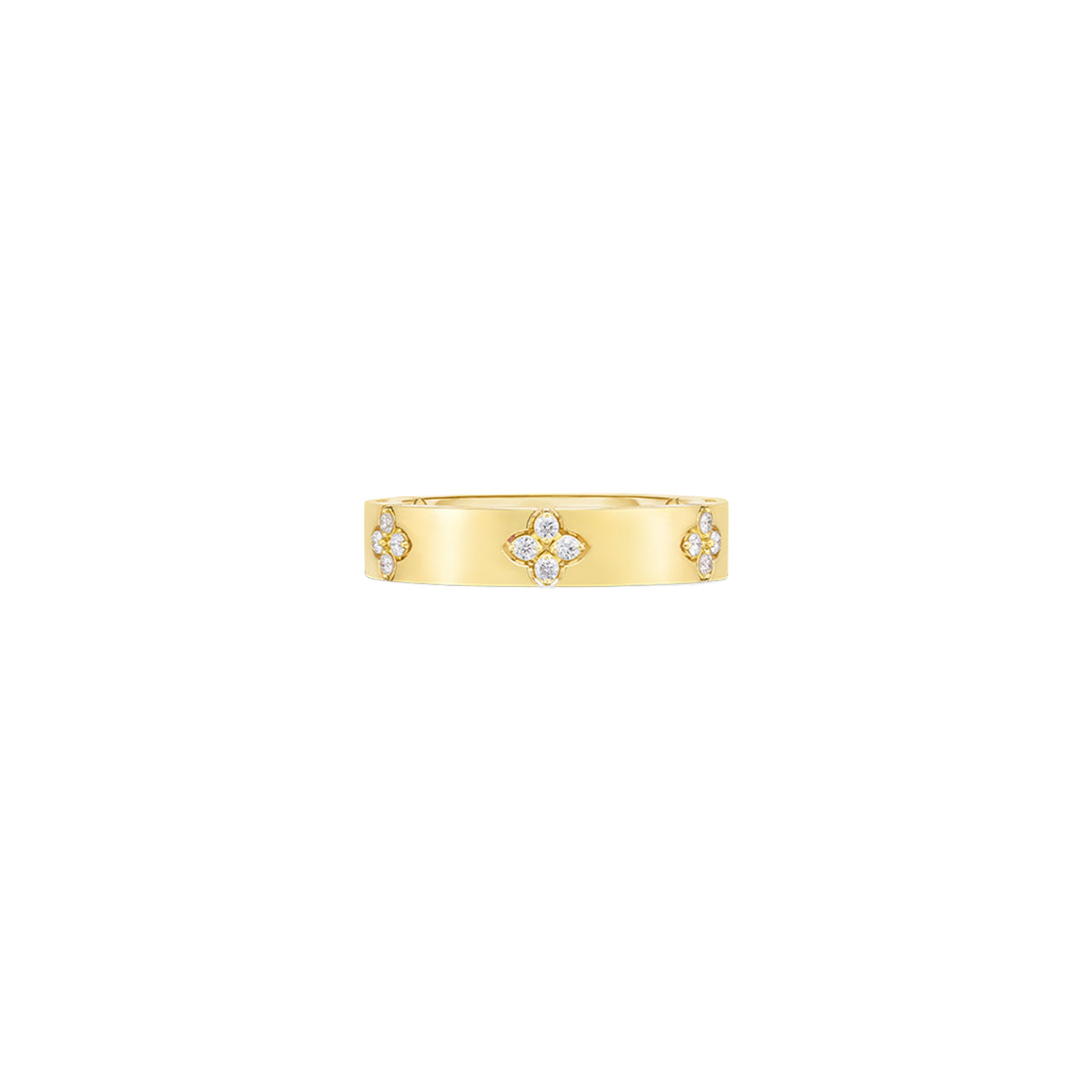 Roberto Coin 18k Yellow Gold Love in Verona Diamond Accent Classic Width Band