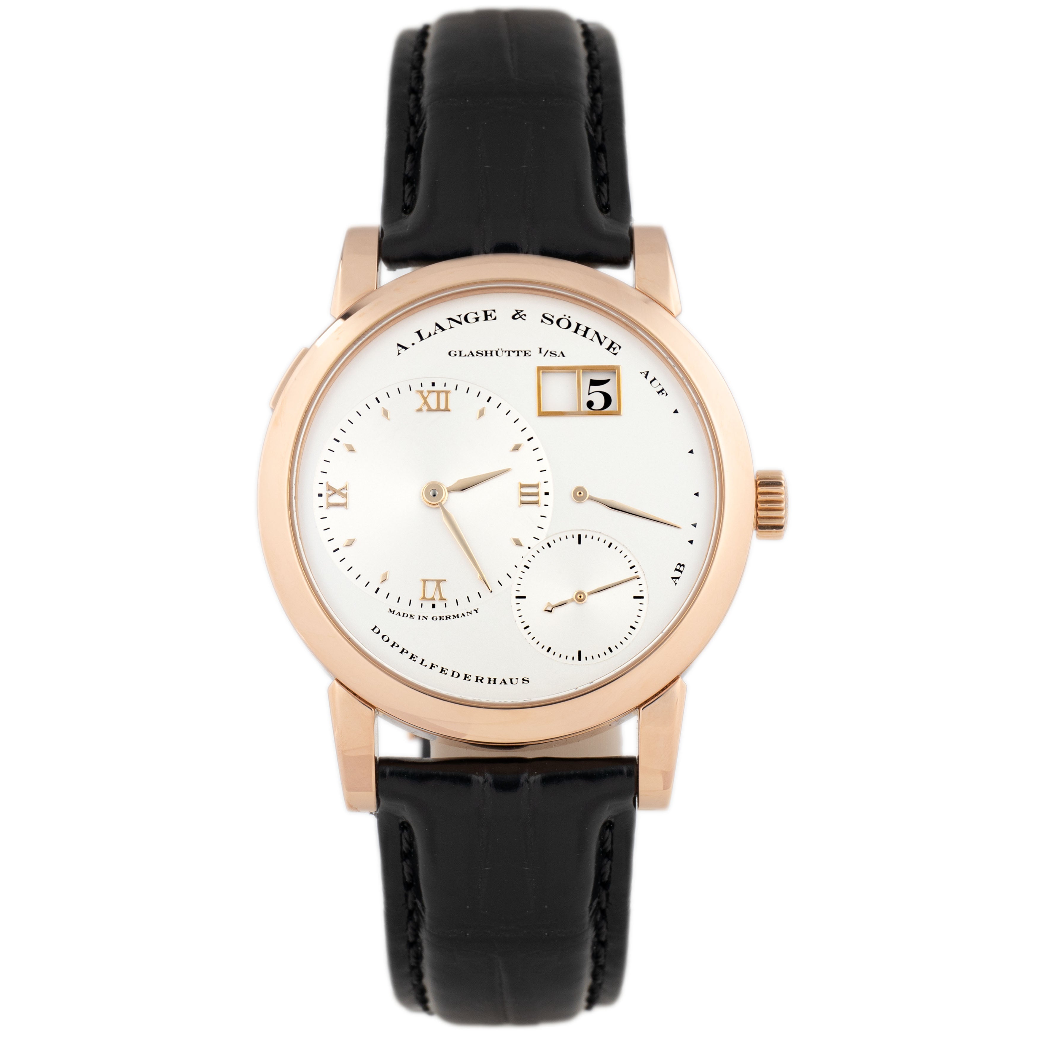 A. Lange & Sohne Lange 1 Rose Gold Silver Dial 38.5mm 101.032 Full Set