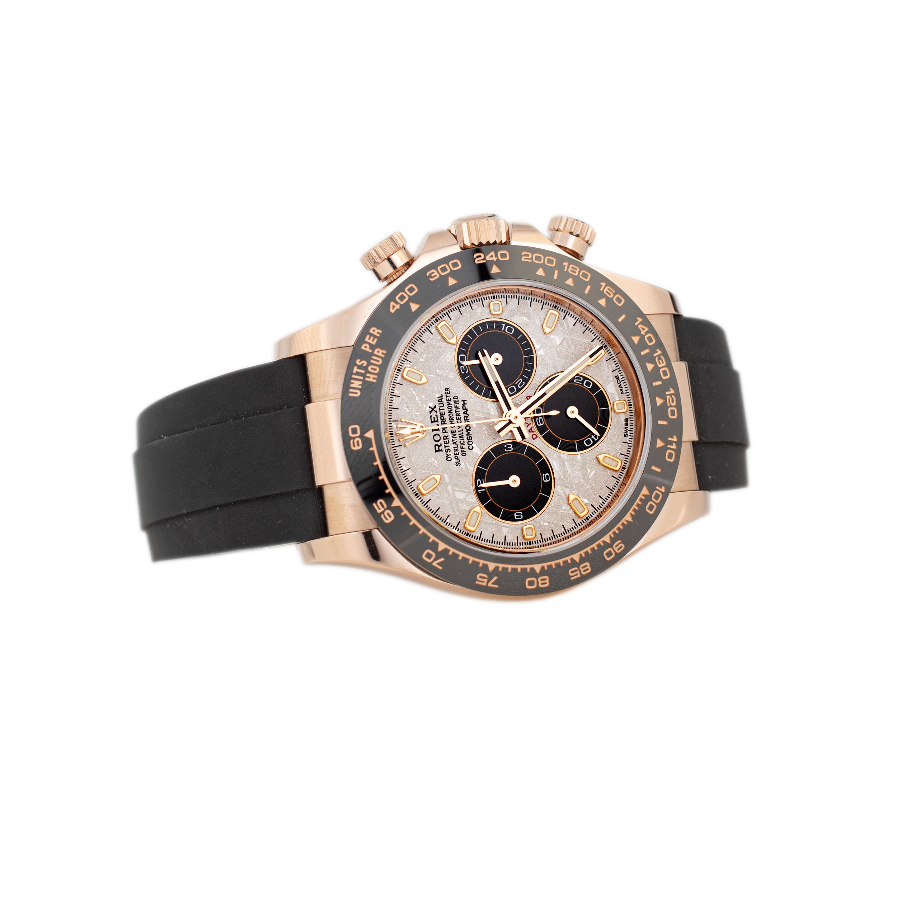 Rolex Cosmograph Daytona Rose Gold Meteorite Dial Oysterflex 40mm 116515LN Full Set