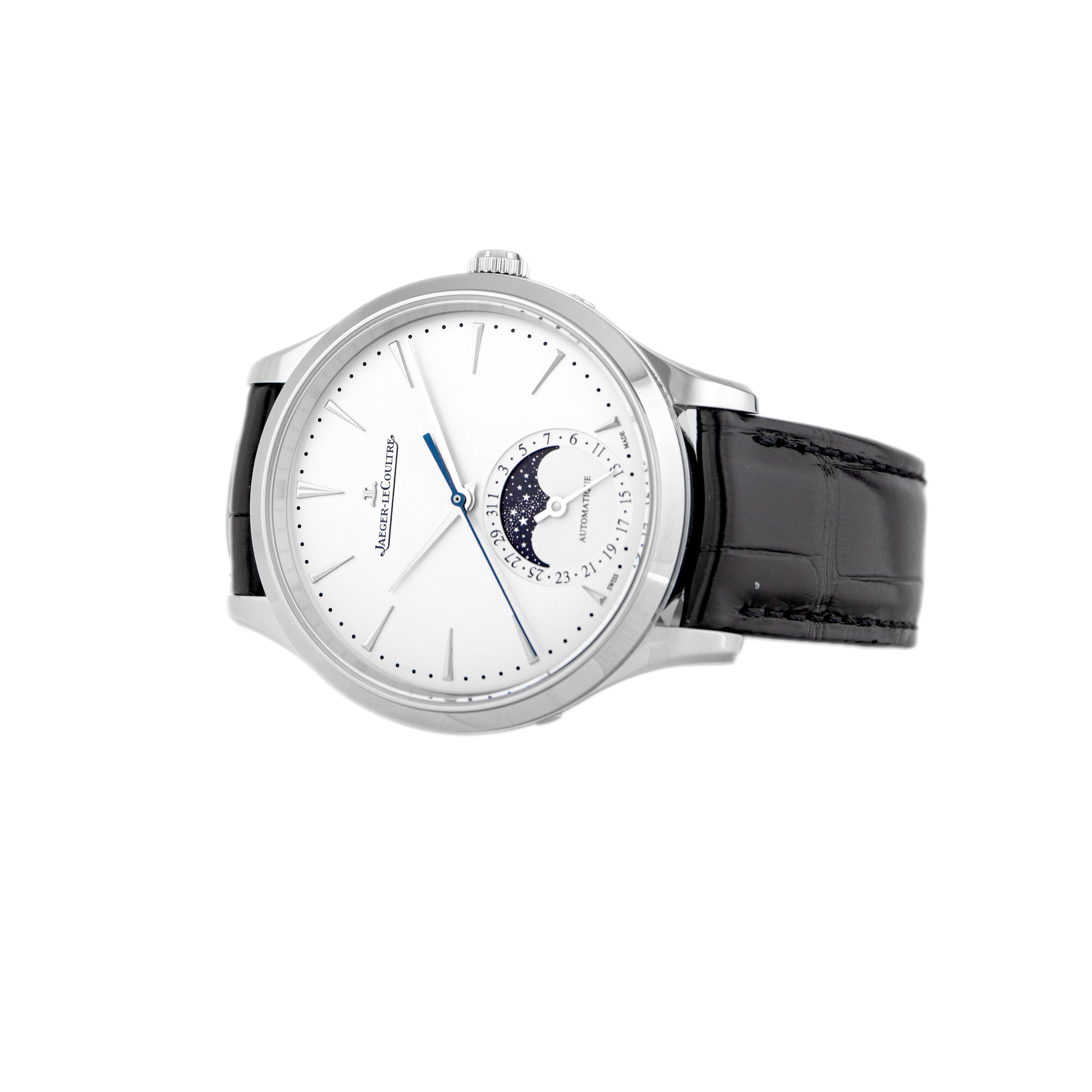 Jaeger-LeCoultre Master Ultra Thin Moon Stainless Steel Silver Dial 36mm Q1248421 Full Set