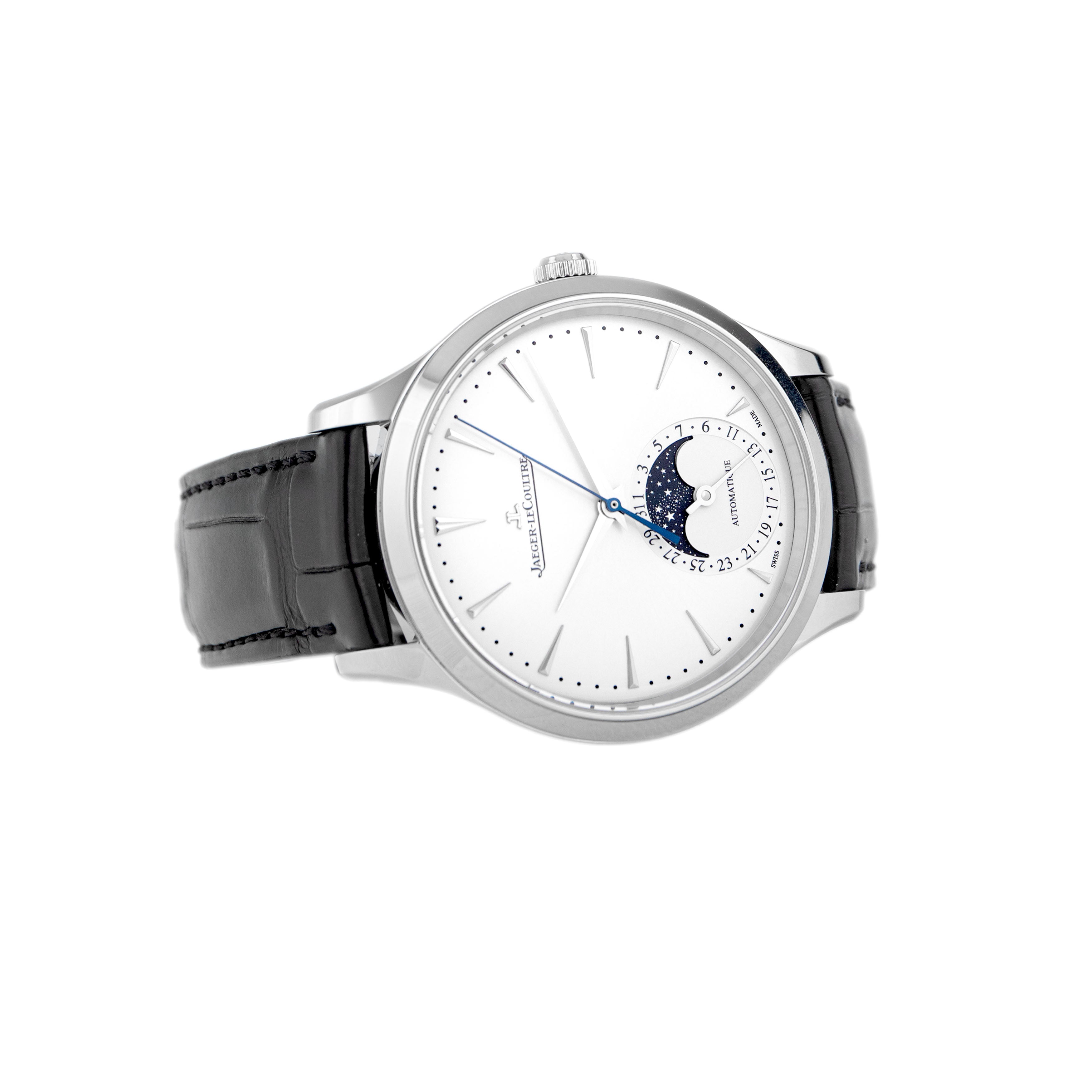 Jaeger-LeCoultre Master Ultra Thin Moon Stainless Steel Silver Dial 36mm Q1248421 Full Set