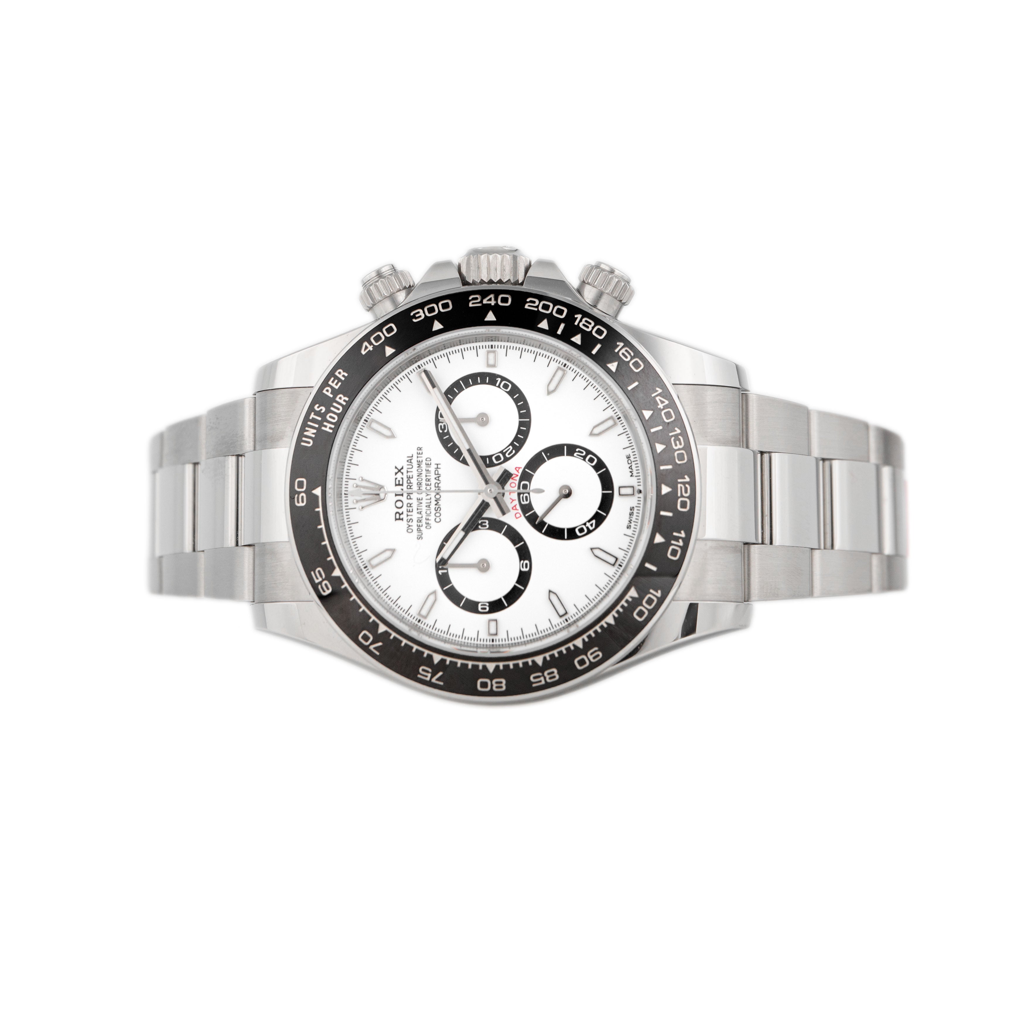 Rolex Cosmograph Daytona Panda Stainless Steel White Dial 40mm 126500 Full Set