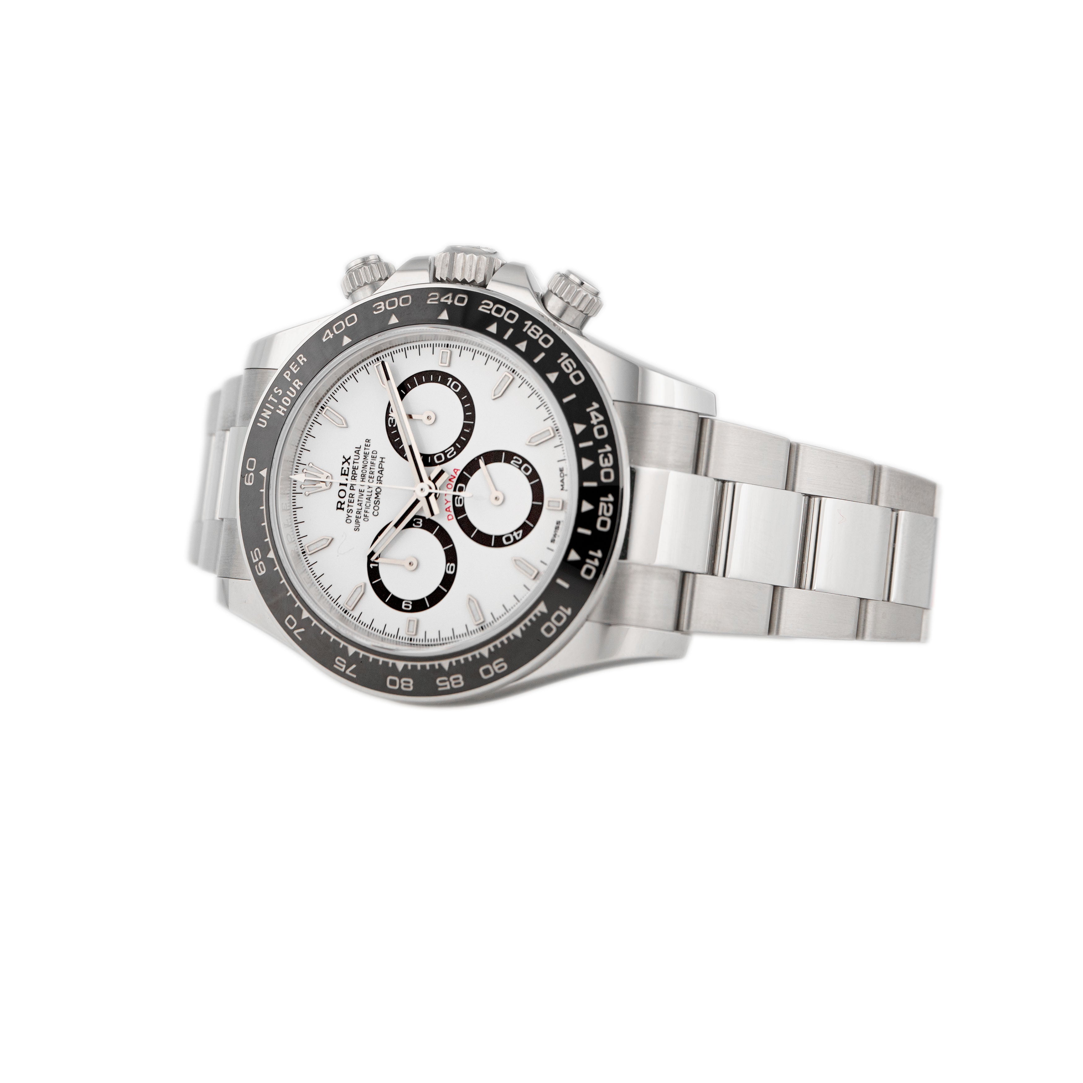 Rolex Cosmograph Daytona Panda Stainless Steel White Dial 40mm 126500 Full Set