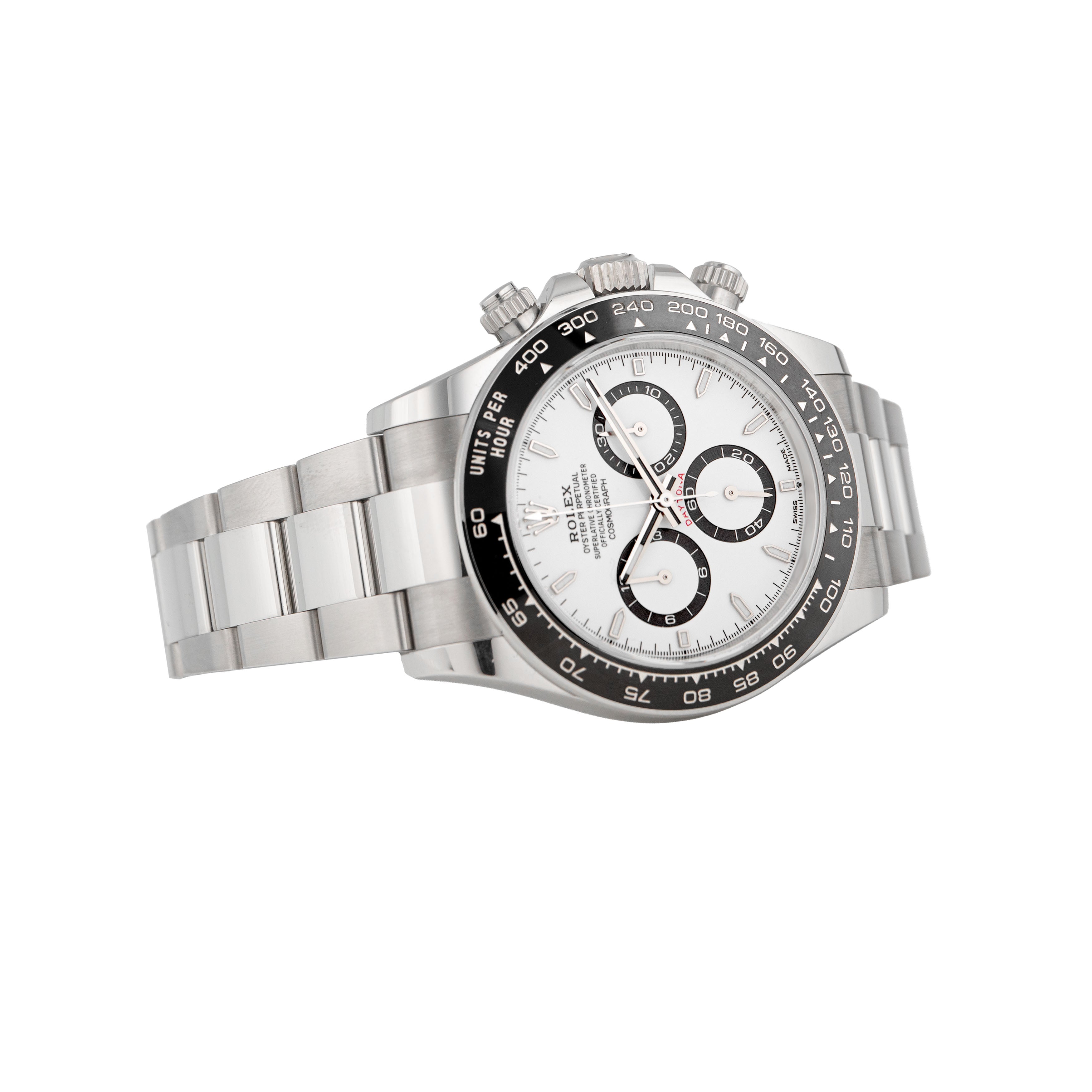 Rolex Cosmograph Daytona Panda Stainless Steel White Dial 40mm 126500 Full Set