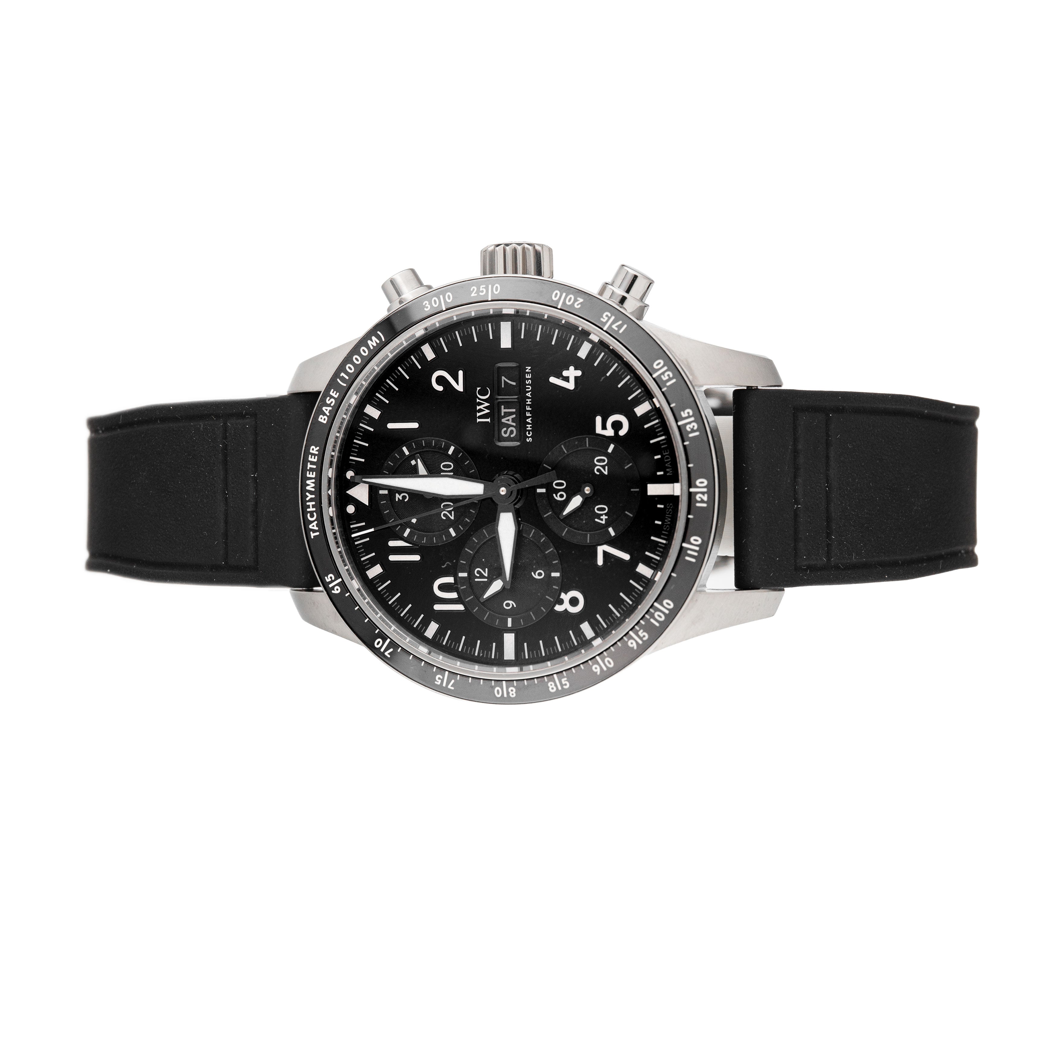 IWC Pilot's Watch Performance Chronograph AMG Titanium Black Dial 41mm IW388305 Full Set