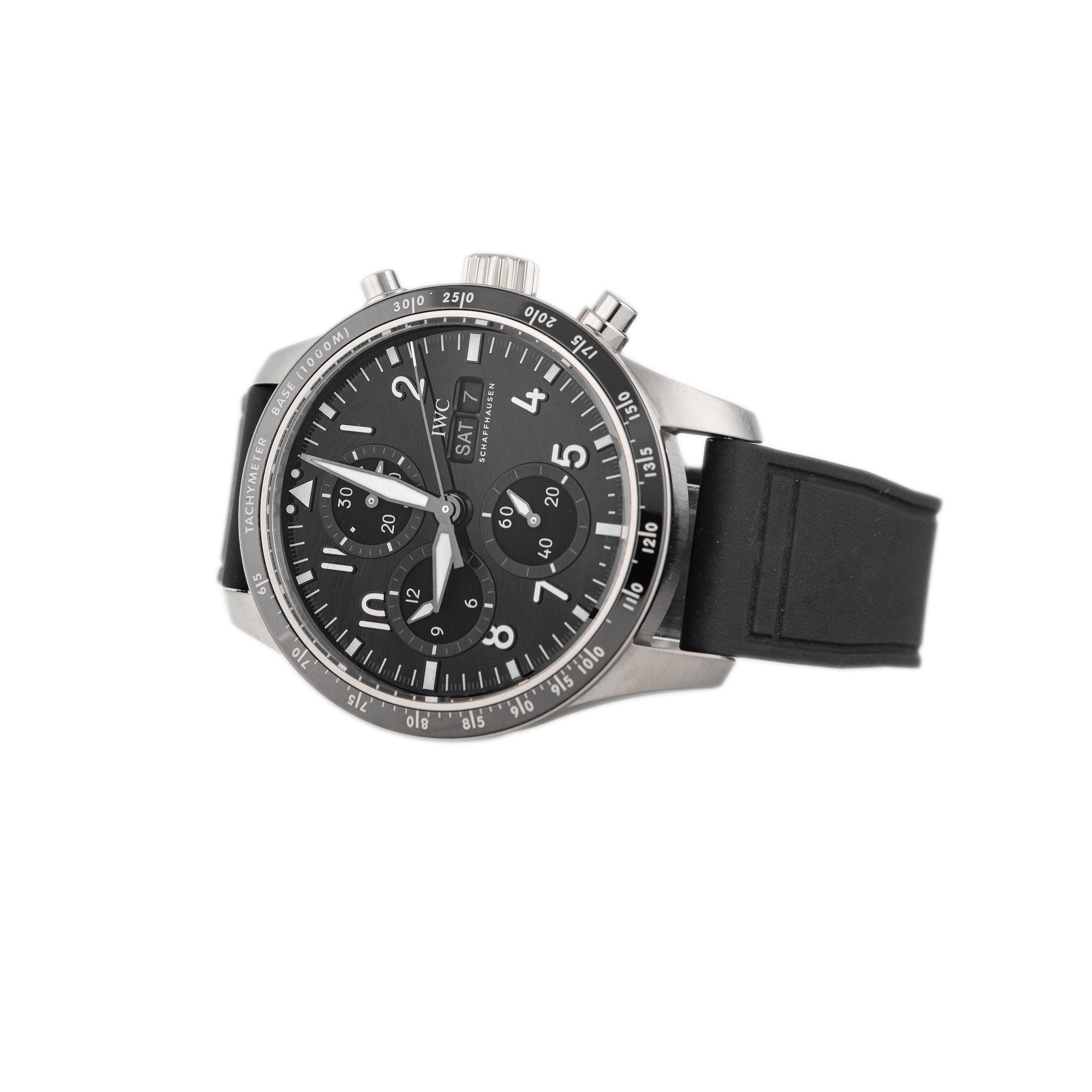 IWC Pilot's Watch Performance Chronograph AMG Titanium Black Dial 41mm IW388305 Full Set