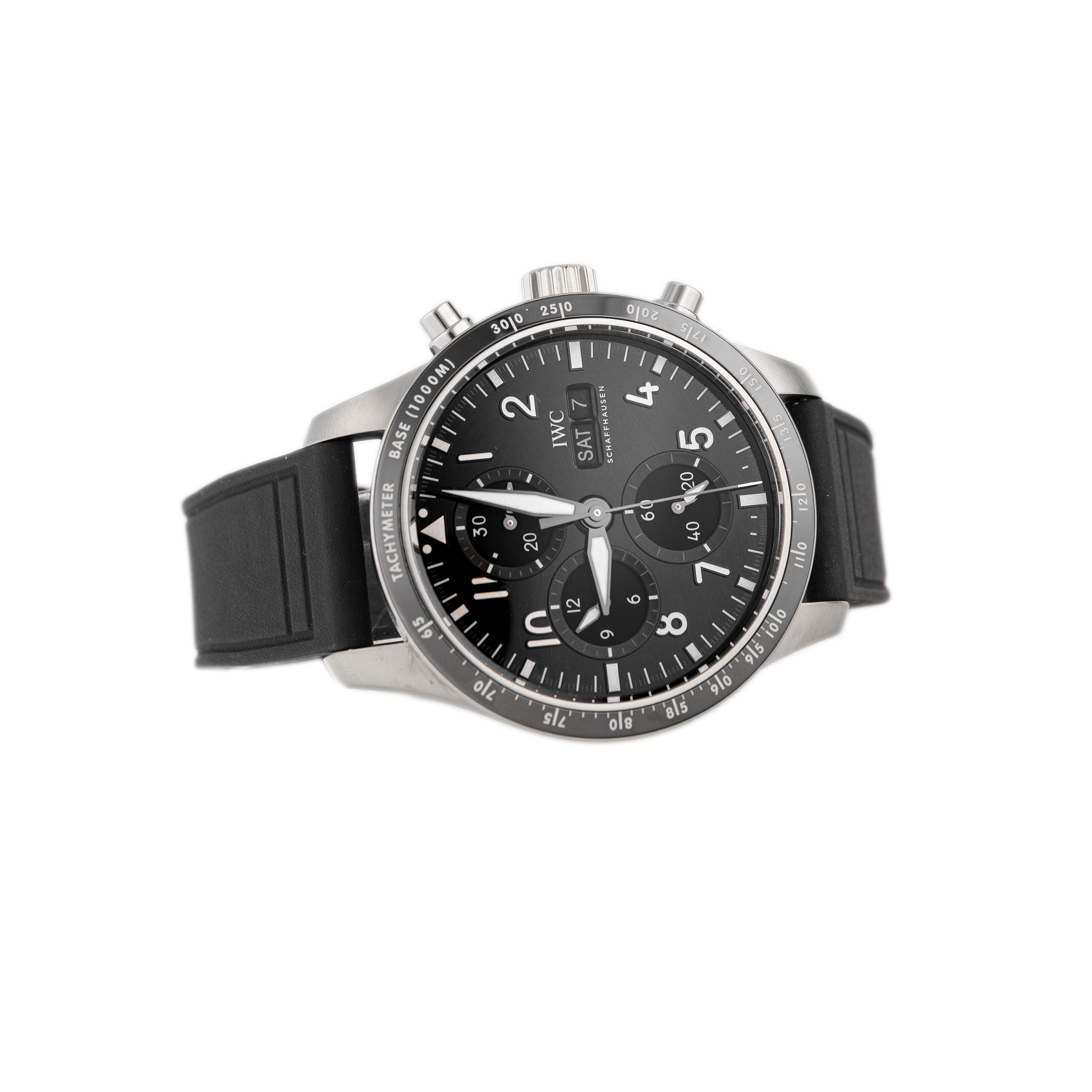 IWC Pilot's Watch Performance Chronograph AMG Titanium Black Dial 41mm IW388305 Full Set
