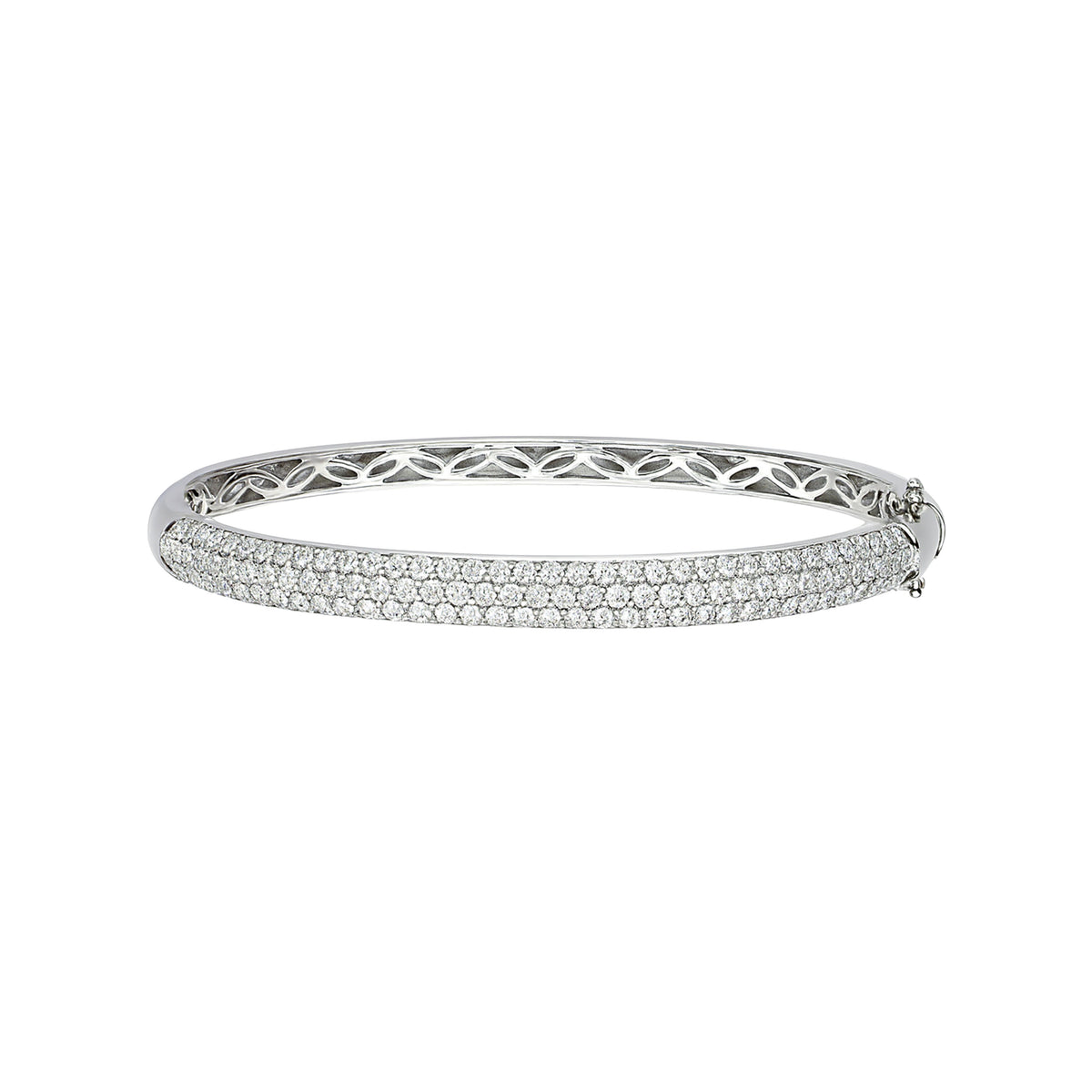 14k White Gold Diamond Pavé Bangle Bracelet