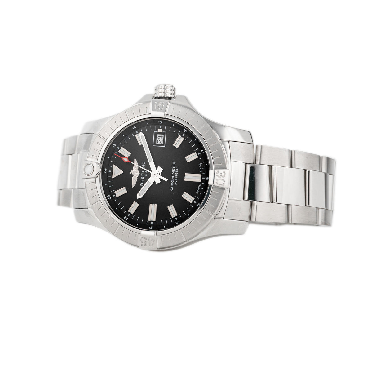 Breitling Avenger 43 Stainless Steel Black Dial 43mm A17318 Full 