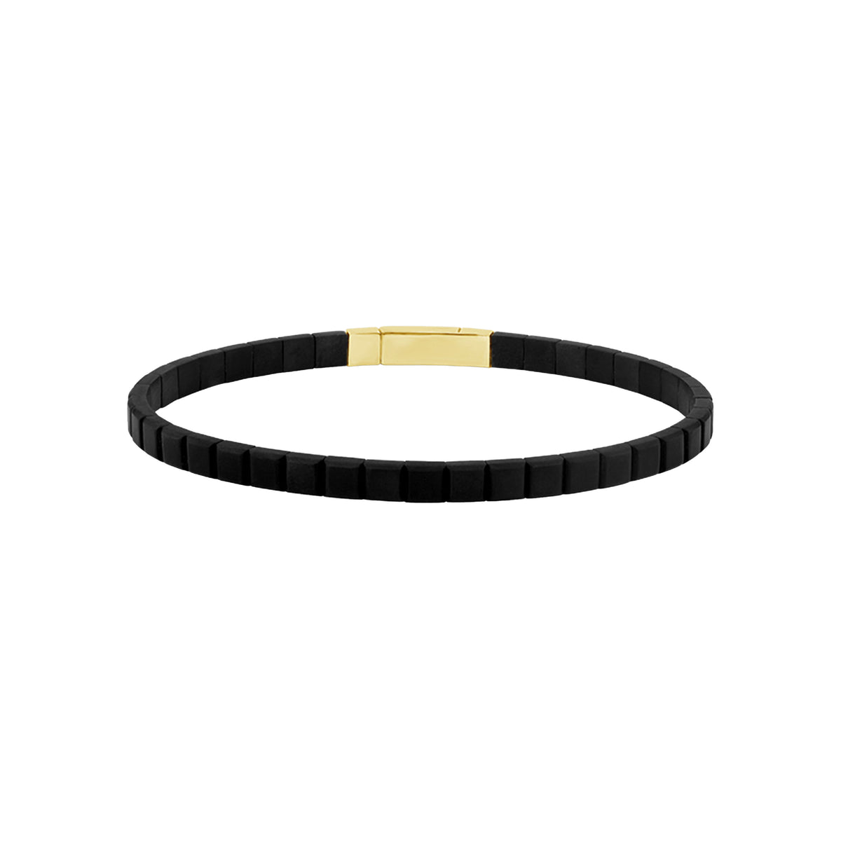 14K Yellow Gold Black Ceramic Flexie Bracelet