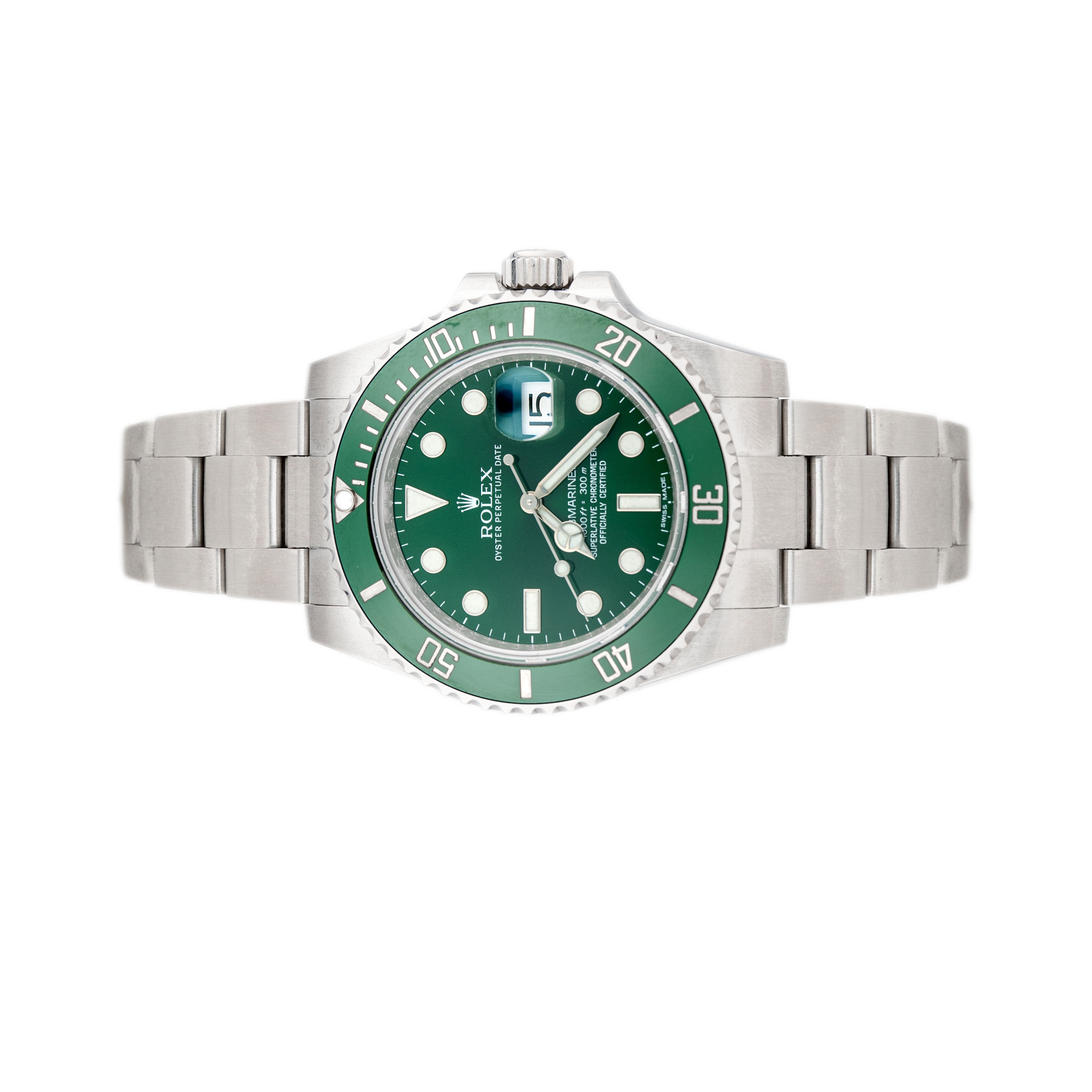 Rolex Submariner Date Hulk Stainless Steel Green Dial 40mm 116610LV Full Set