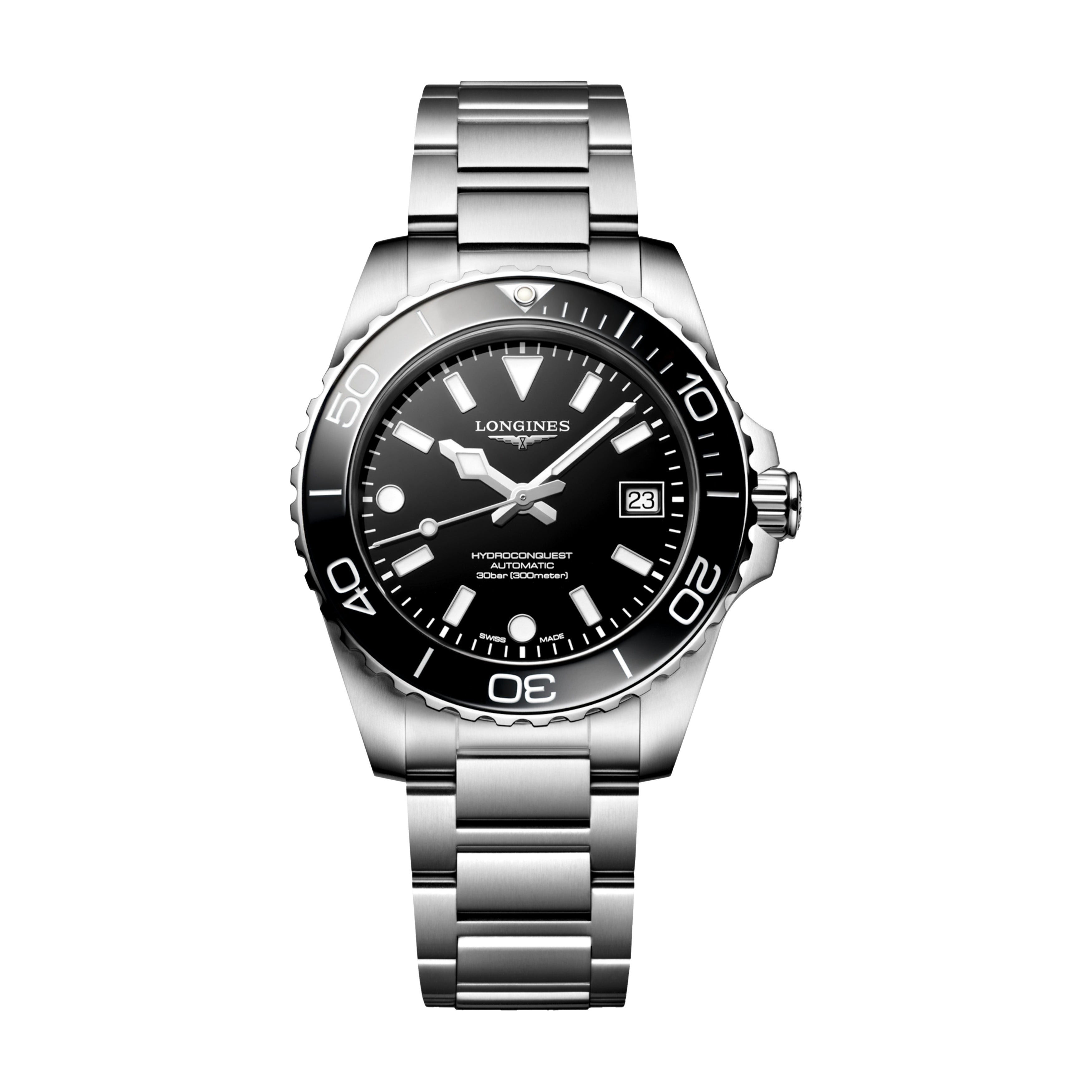 Longines Hydroconquest Watch, 39mm Black Dial, L3.779.4.56.6