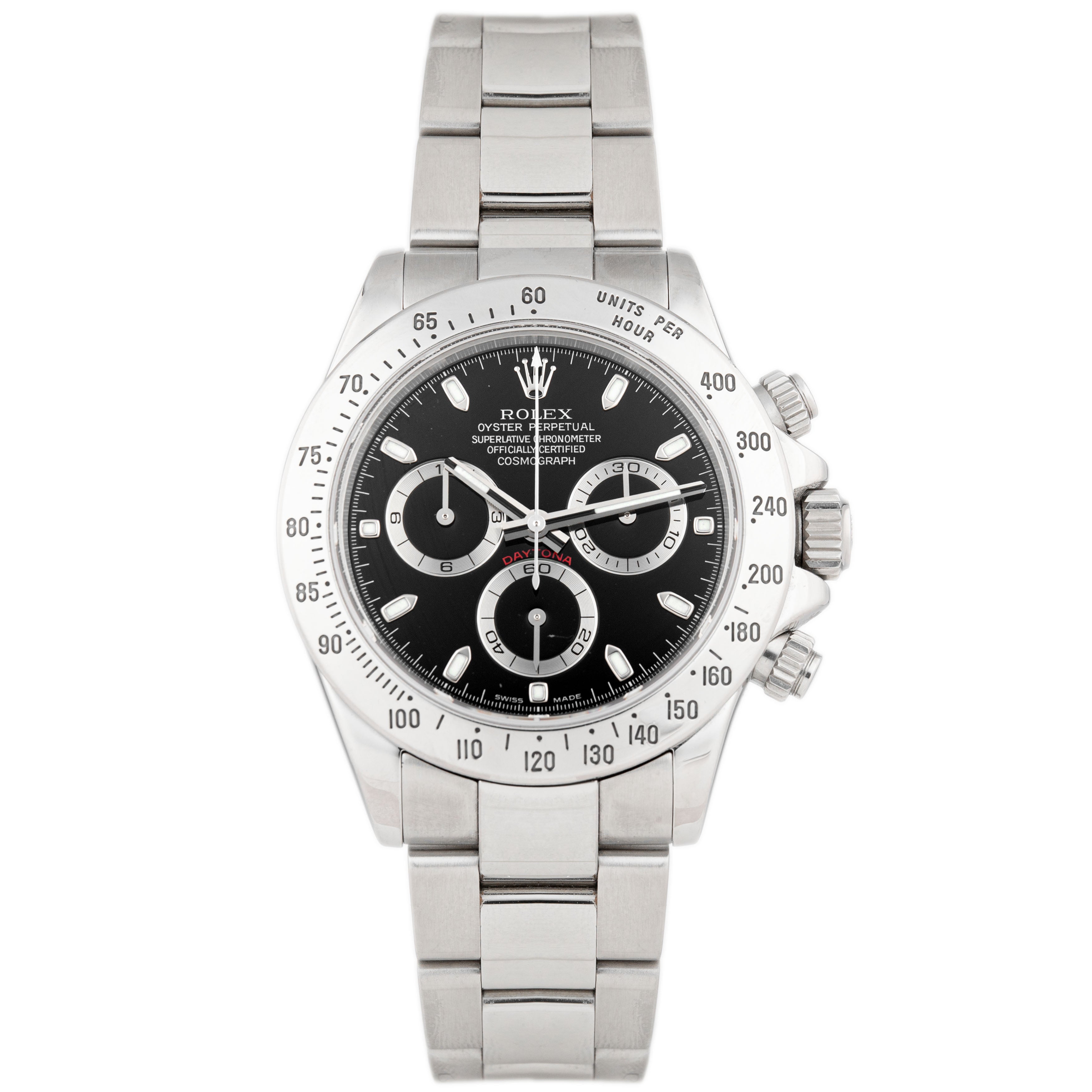 Rolex Cosmograph Daytona Stainless Steel Black Dial 40mm 116520 Full Set