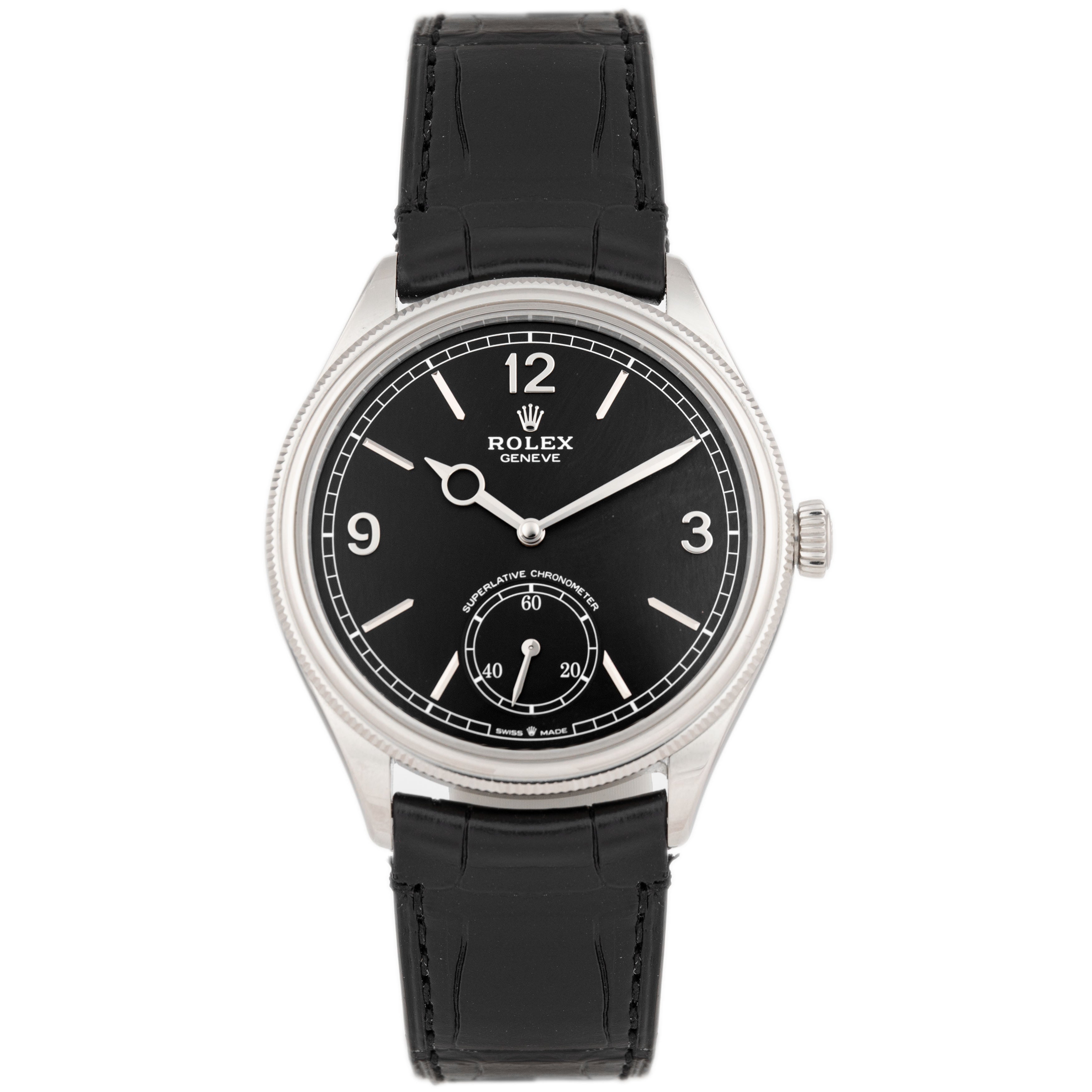 Rolex 1908 White Gold Black Dial 39mm 52509 Full Set