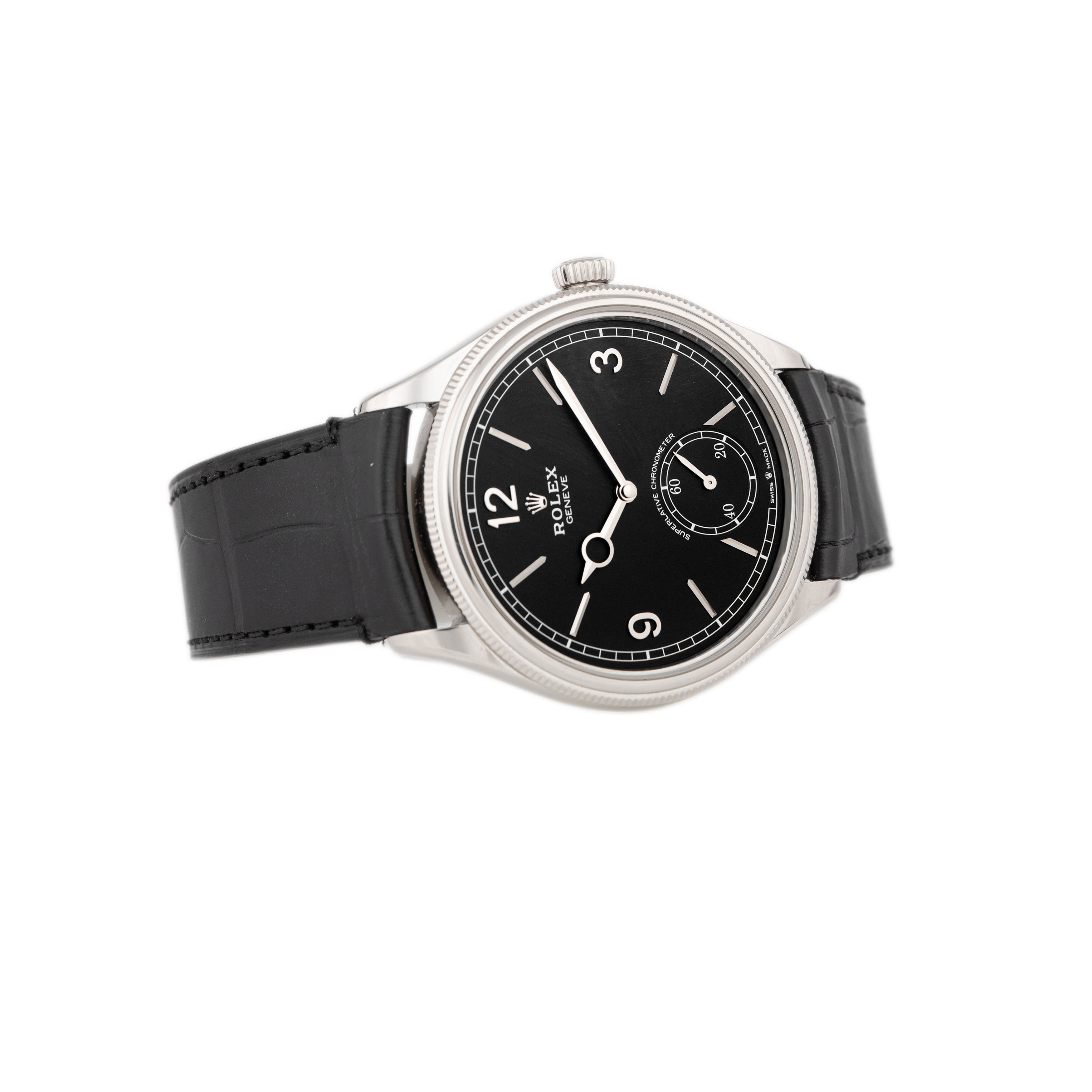 Rolex 1908 White Gold Black Dial 39mm 52509 Full Set