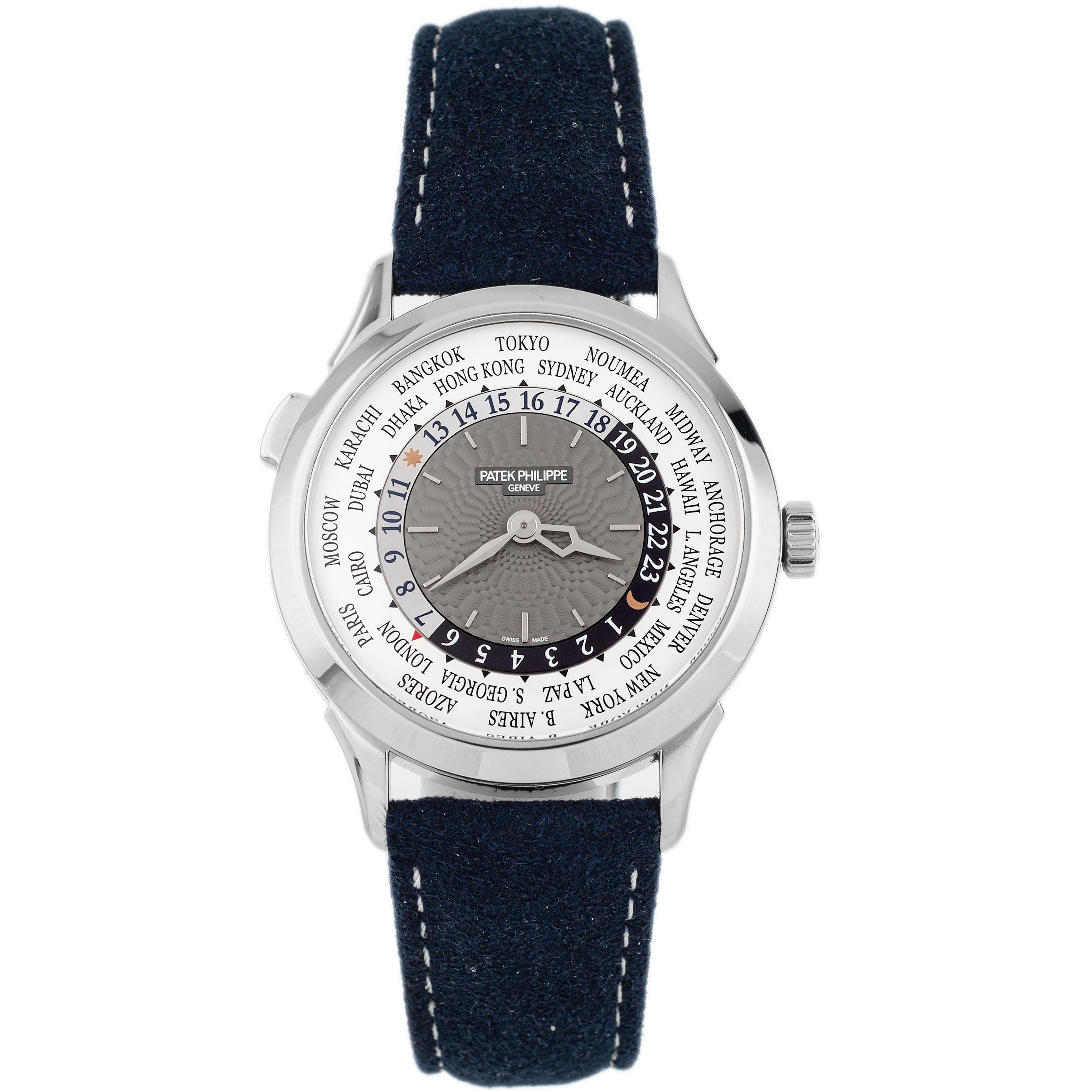 Patek Philippe Complications World Time White Gold 38.5mm Gray Dial 5230G