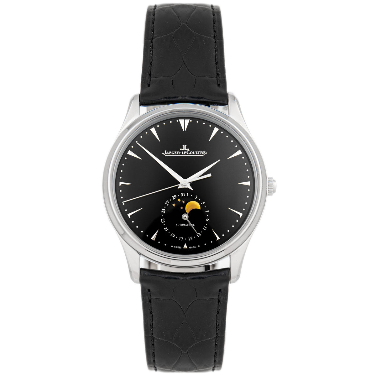 Jaeger-LeCoultre Master Ultra Thin Moon Stainless Steel Black Dial 39mm Q1368470 Full Set
