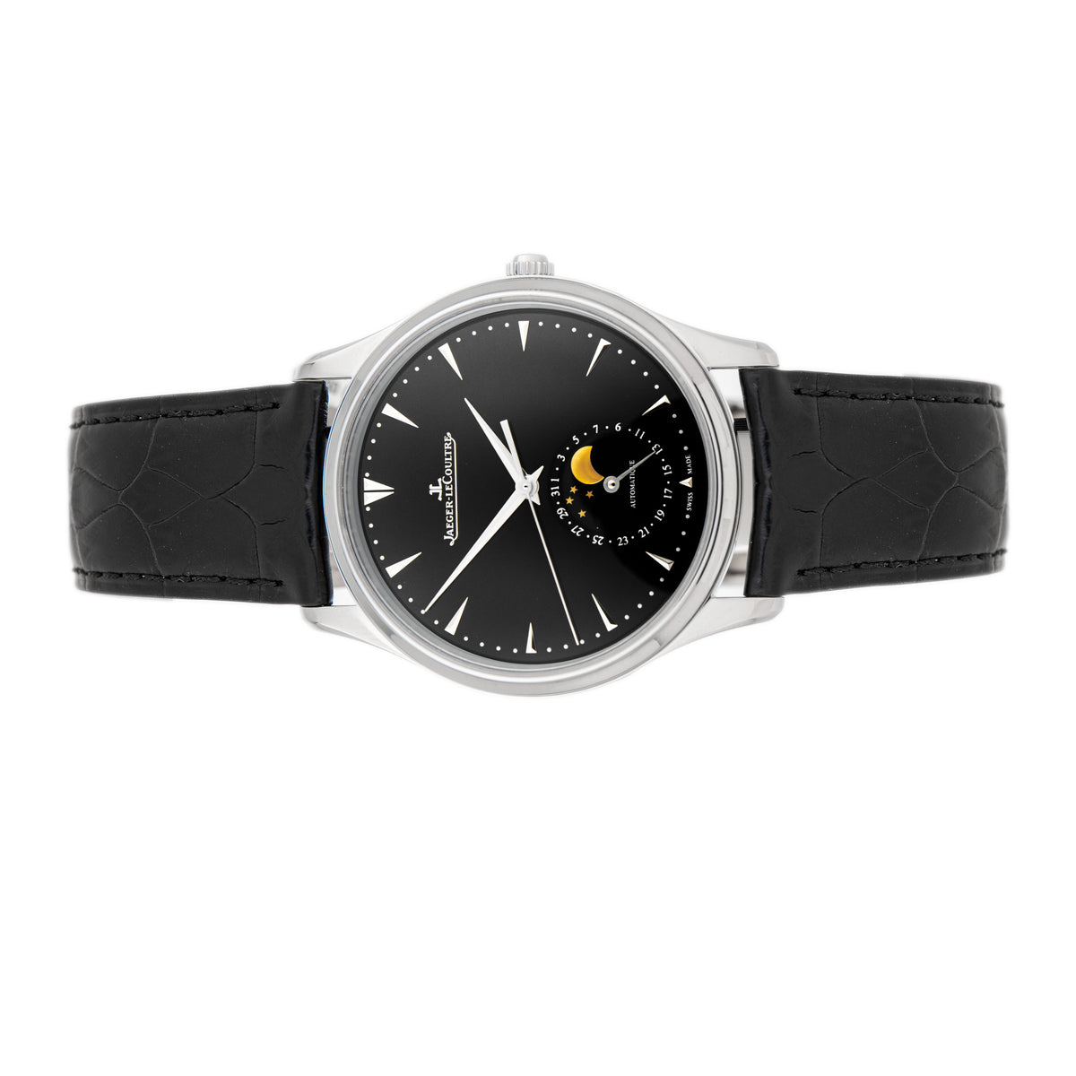 Jaeger-LeCoultre Master Ultra Thin Moon Stainless Steel Black Dial 39mm Q1368470 Full Set