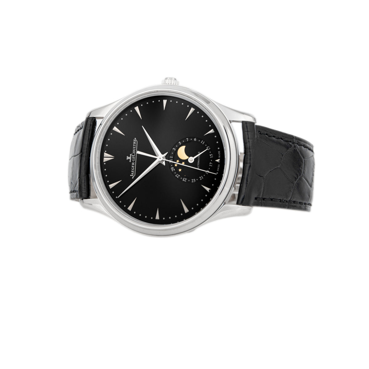 Jaeger-LeCoultre Master Ultra Thin Moon Stainless Steel Black Dial 39mm Q1368470 Full Set