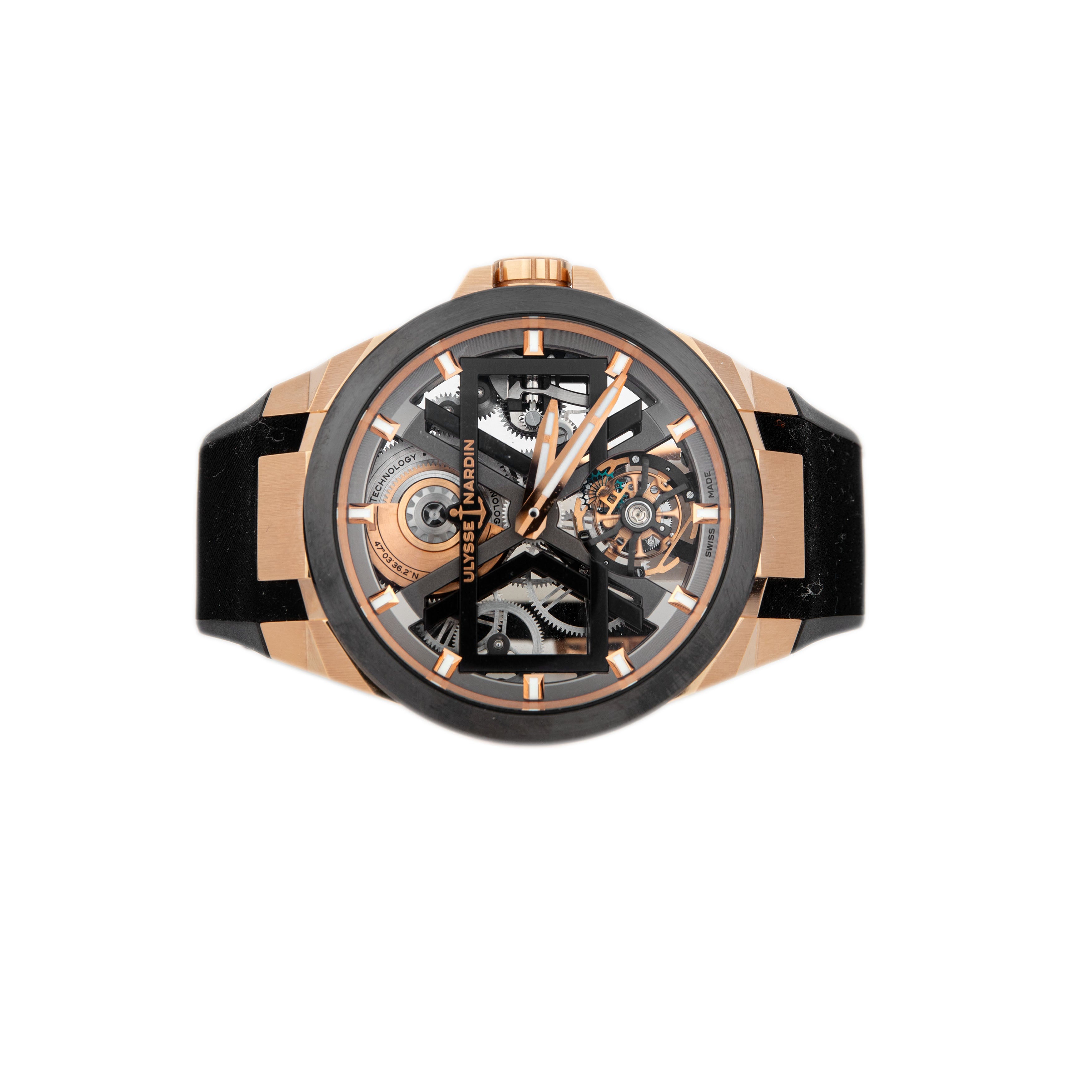 Ulysse Nardin Blast Tourbillon Rose Gold Skeleton 45mm 1725-400/02 Full Set