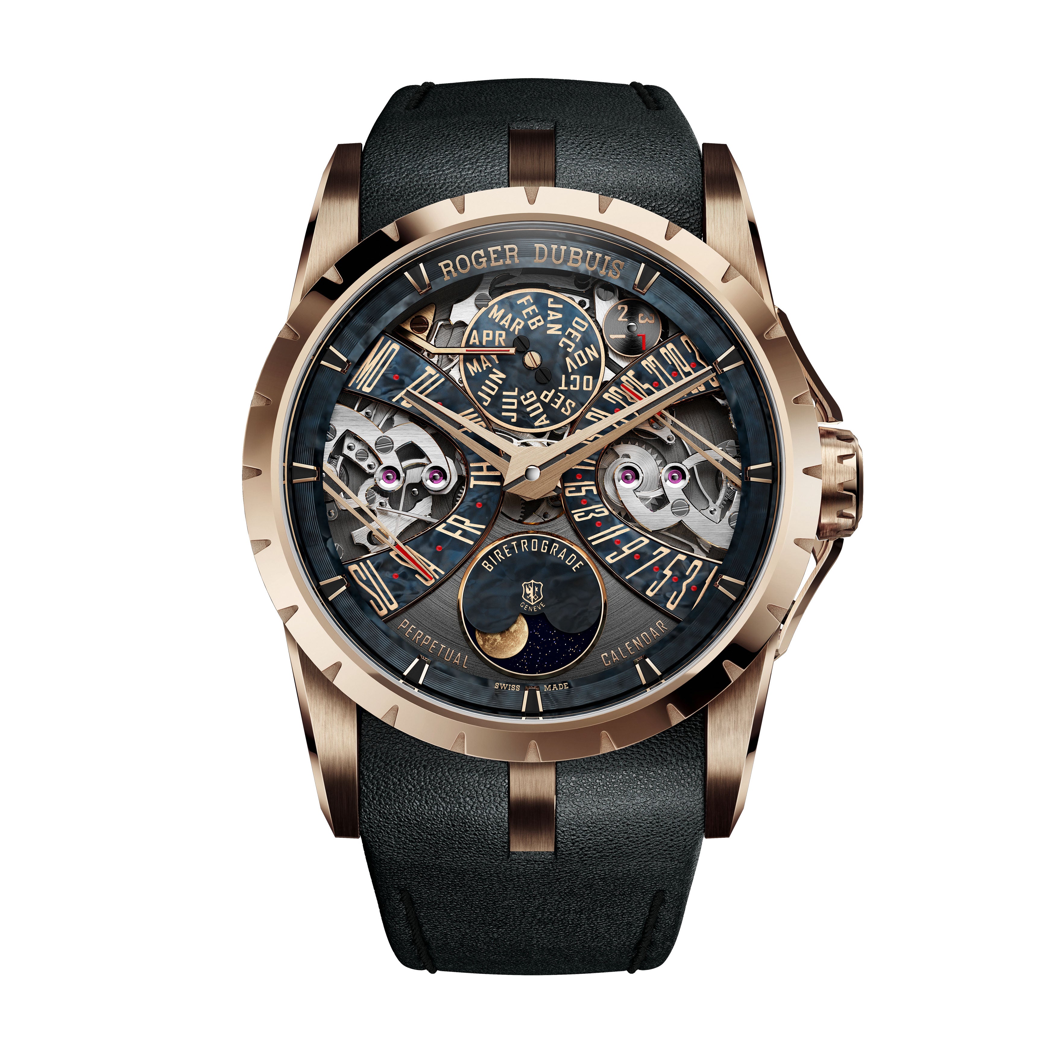 Roger Dubuis Excalibur BiRetrograde Perpetual Calendar Watch, 40mm Green Dial, DBEX1178