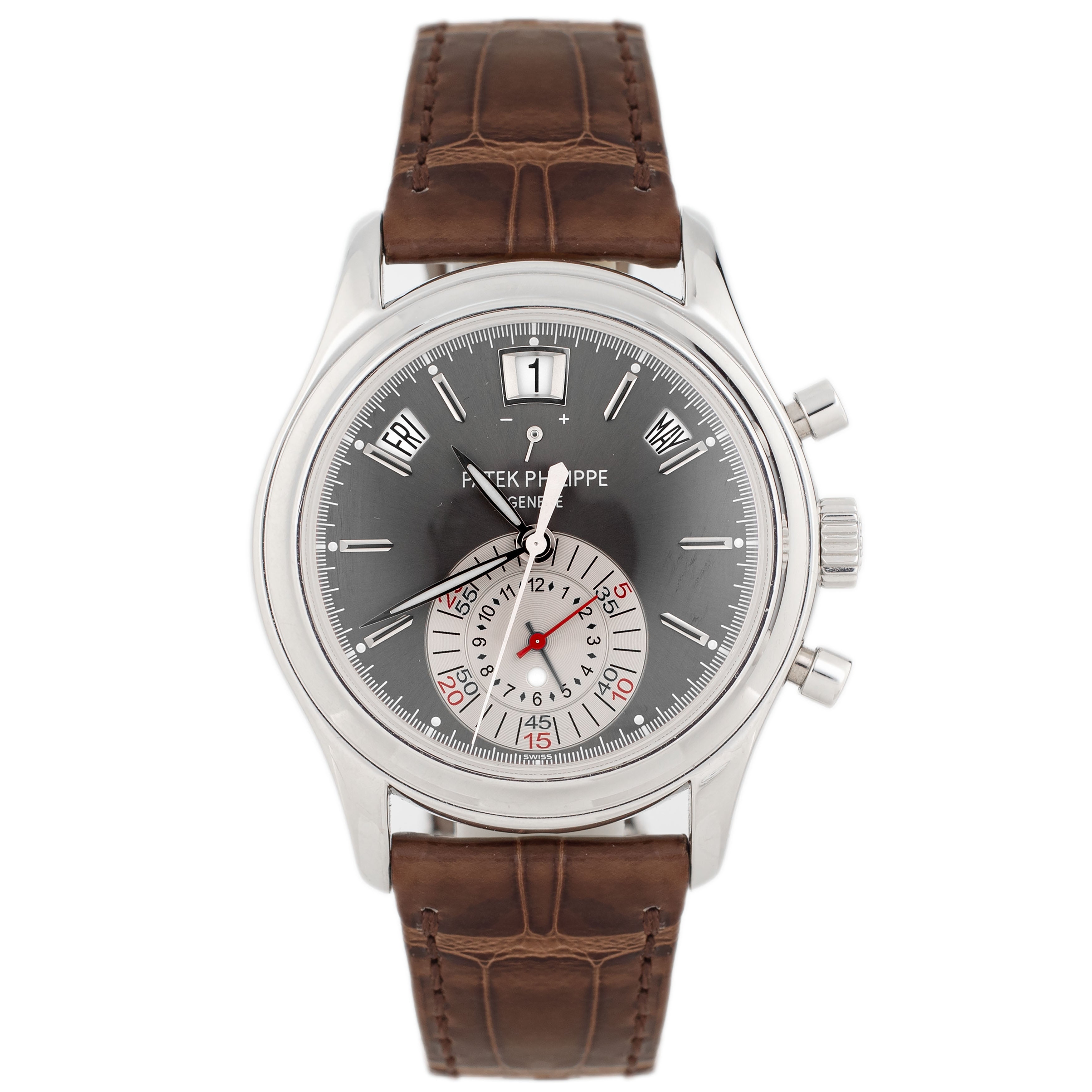 Patek Philippe Complications Annual Calendar Chronograph Platinum Gray Dial 40mm 5960P-001