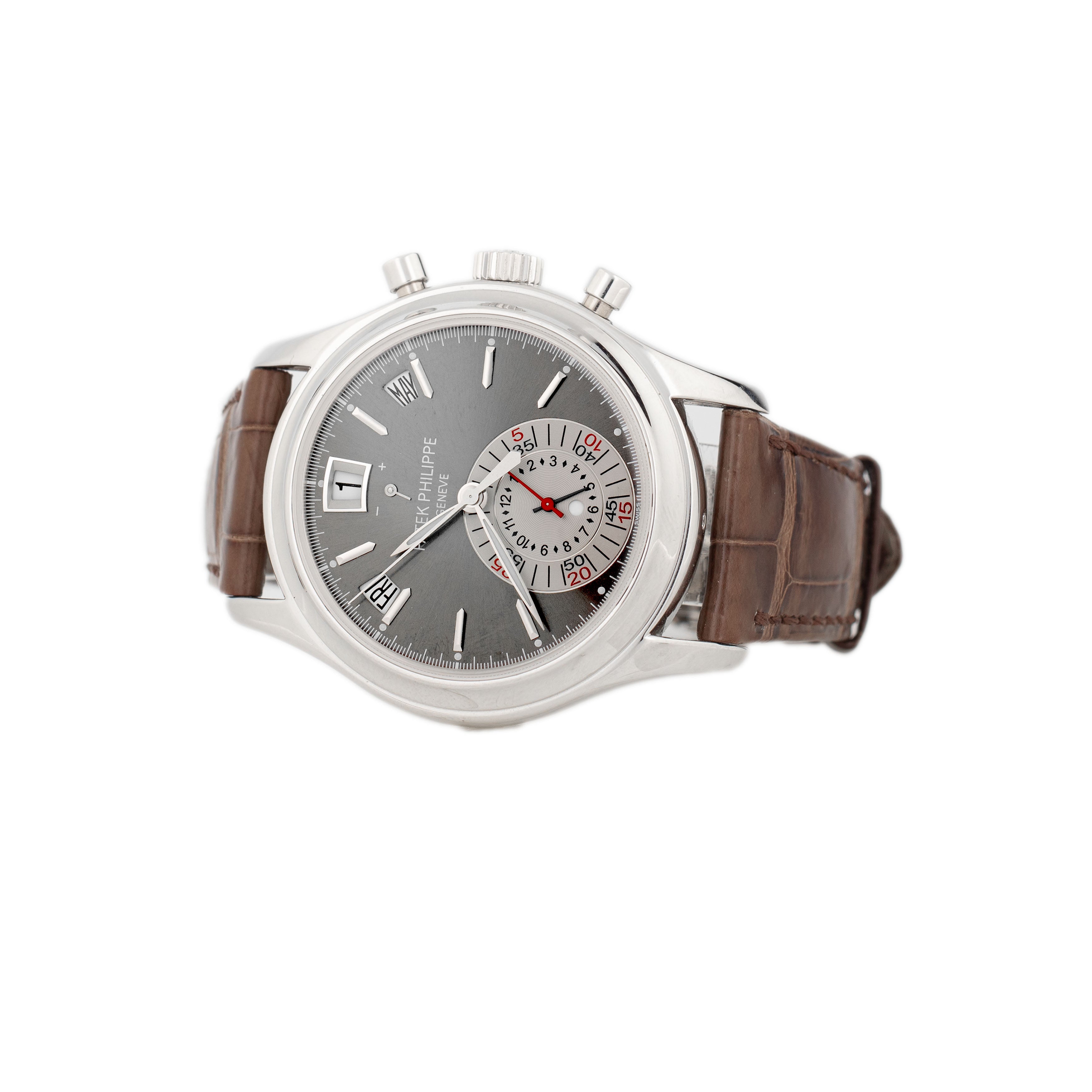 Patek Philippe Complications Annual Calendar Chronograph Platinum Gray Dial 40mm 5960P-001