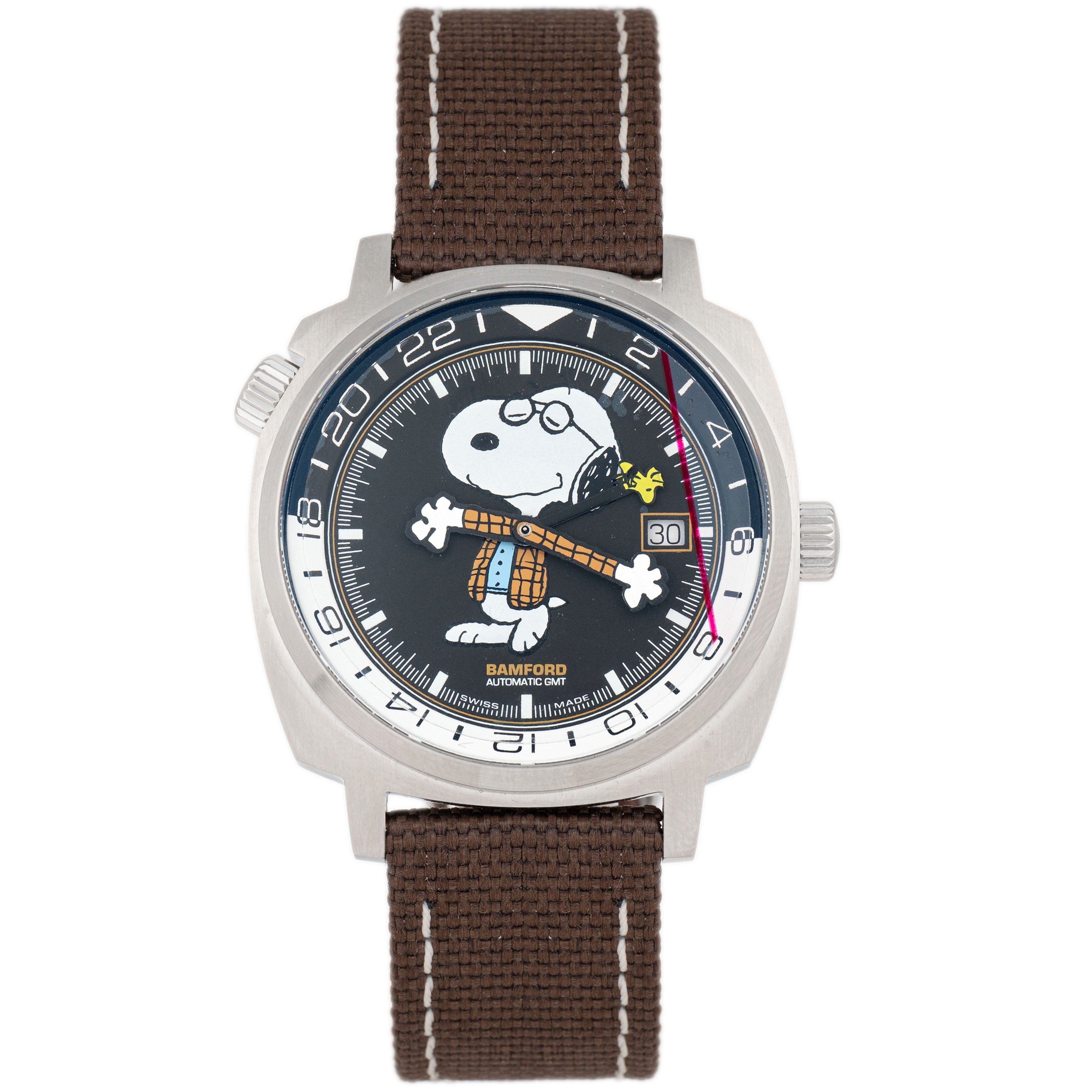 Bamford London GMT Peanuts X Joe Preppy Stainless Steel Black Dial 40mm Full Set