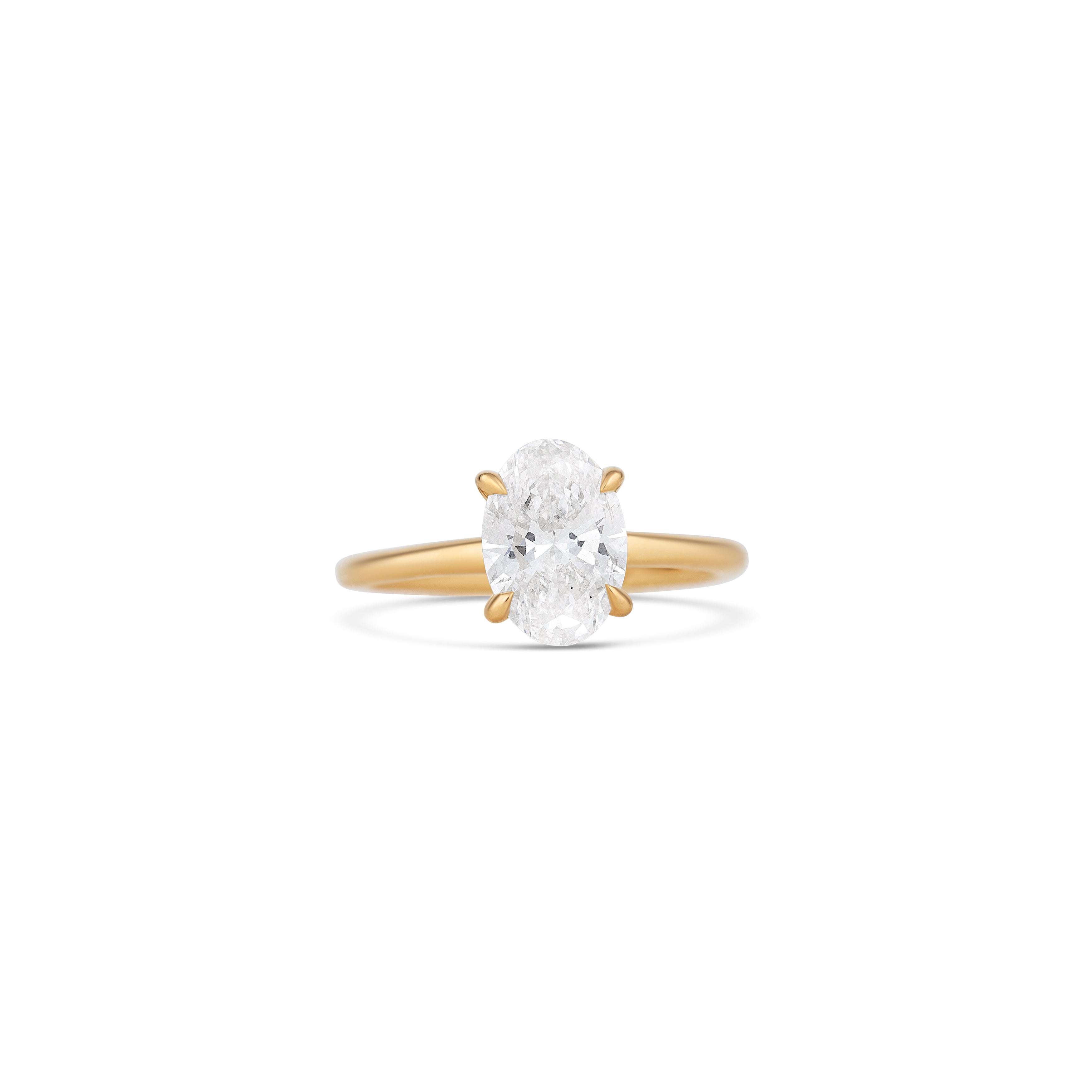 14K Yellow Gold Lab Grown Oval Diamond Halo Engagement Ring