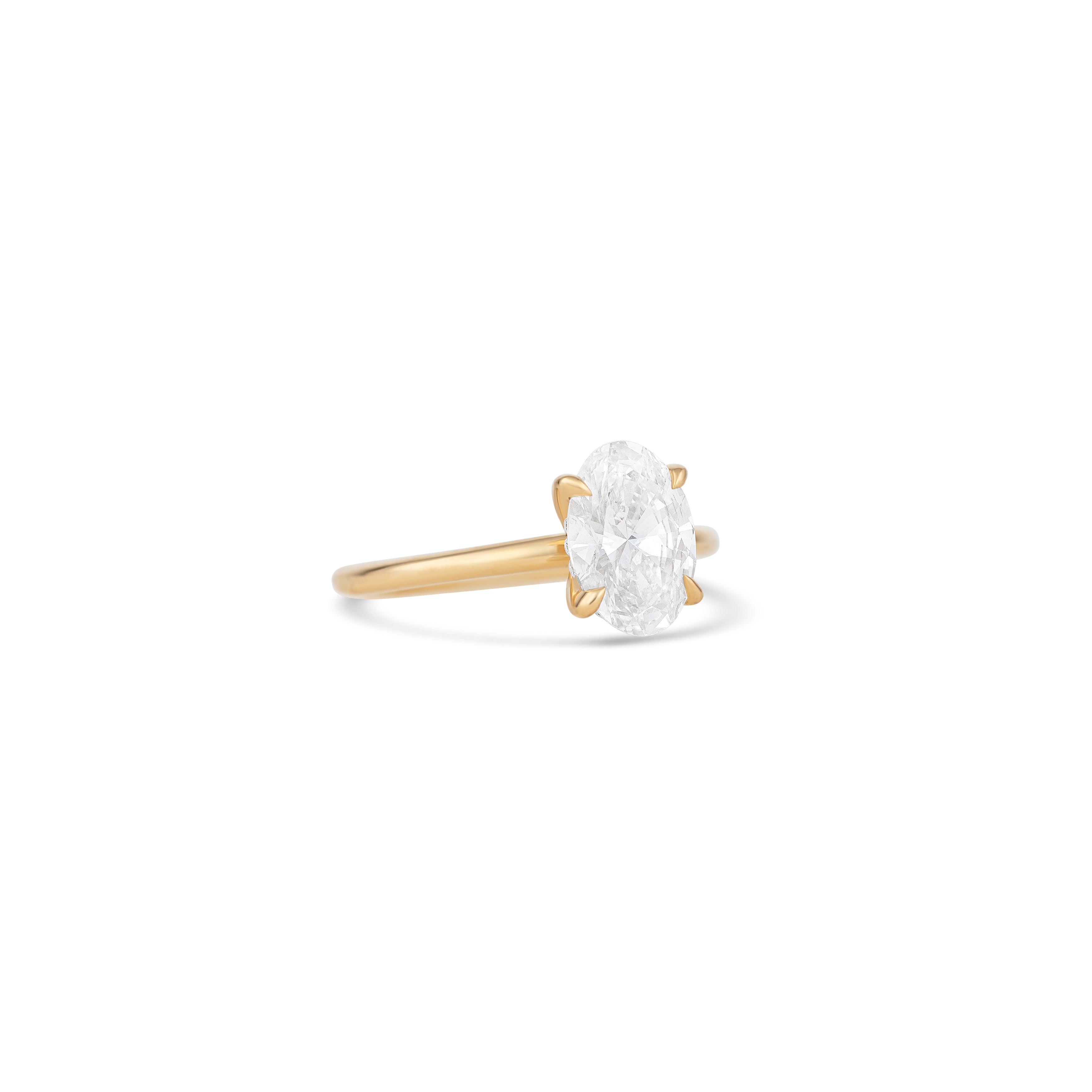 14K Yellow Gold Lab Grown Oval Diamond Halo Engagement Ring